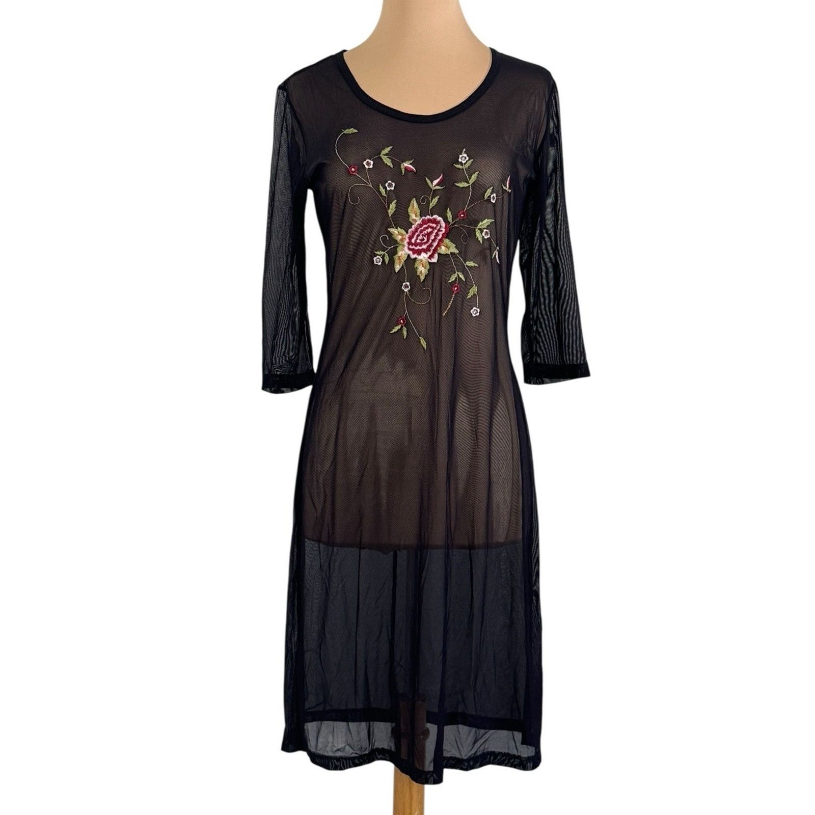 Other HEART MOON STAR Sheer Mesh Floral Embroidered Beach Coverup Size S / US 4 / IT 40 - 3 Thumbnail