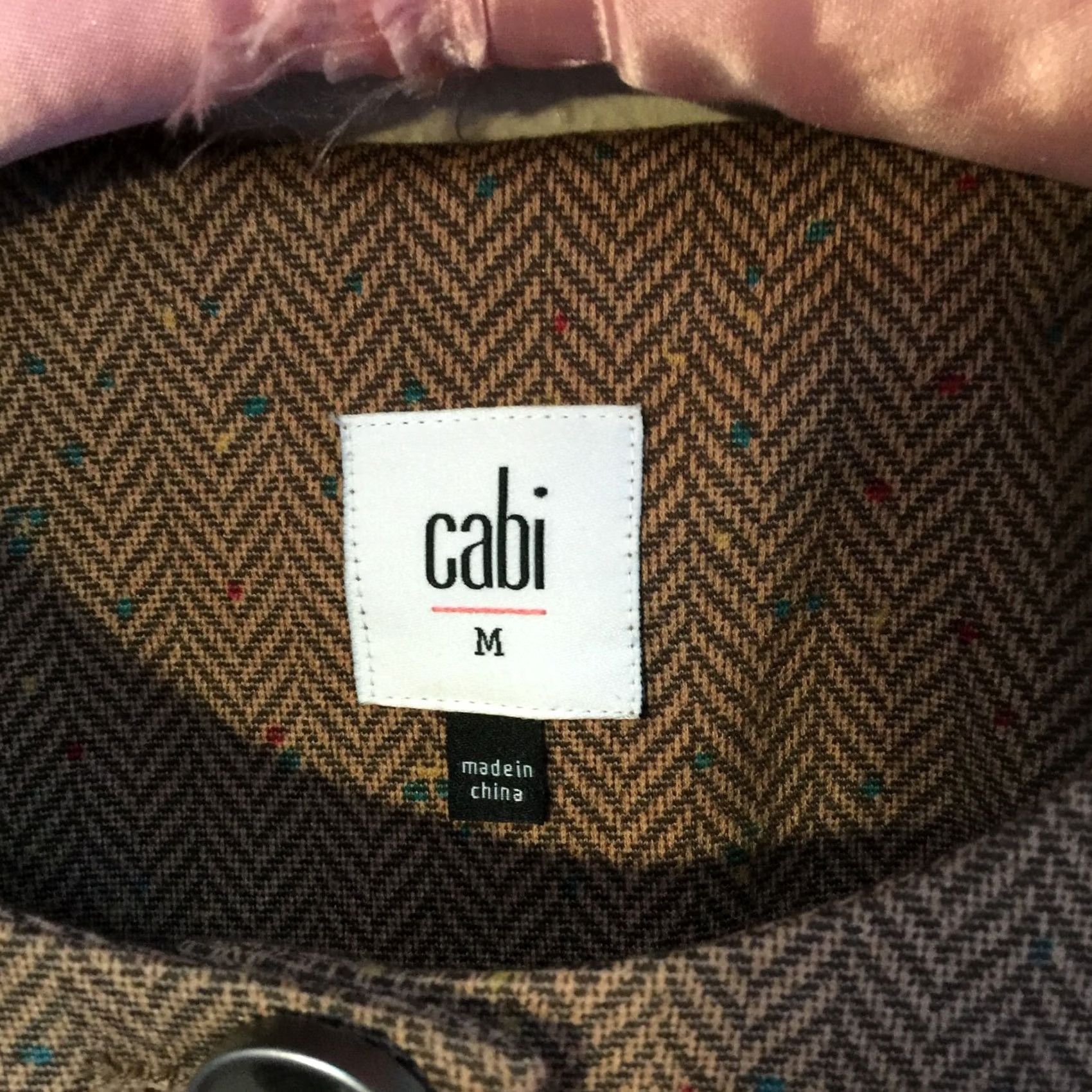 Vintage CAbi 3170 Womens Medium Penny Blazer Jacket Herringbone Brown Stretch Size M / US 6-8 / IT 42-44 - 3 Thumbnail
