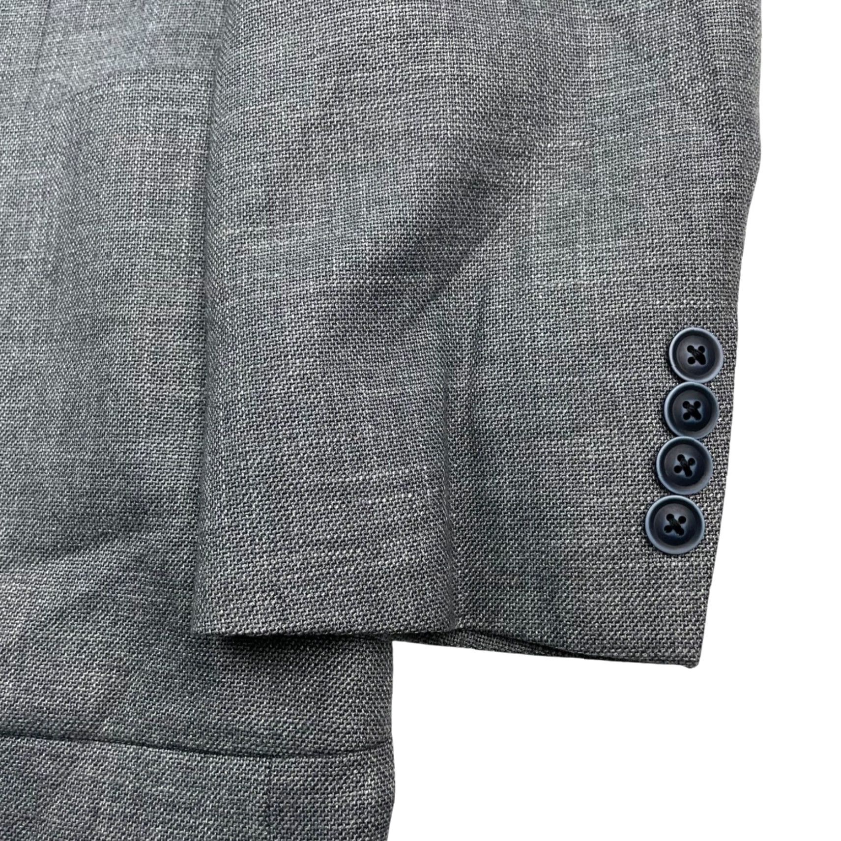 Nautica Nautica Men's Blazer Gray 46R 2-Button Linen Blend Solid Jacket Coat Regular Fit Mens Size 46R - 4 Thumbnail