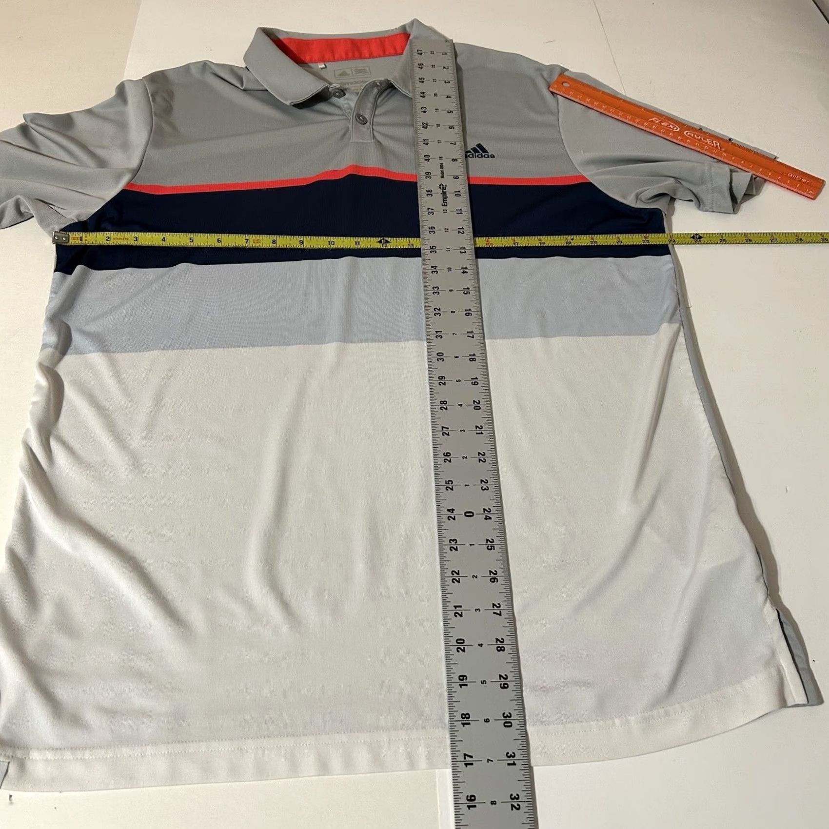 Adidas Adidas Polo Shirt Men Large Climacool Embroidered Sleeve Logo Golf Shirt Multicolor Colorblock Short Sleeve Knit Polyester Spandex Regular Fit Size US L / EU 52-54 / 3 - 4 Thumbnail
