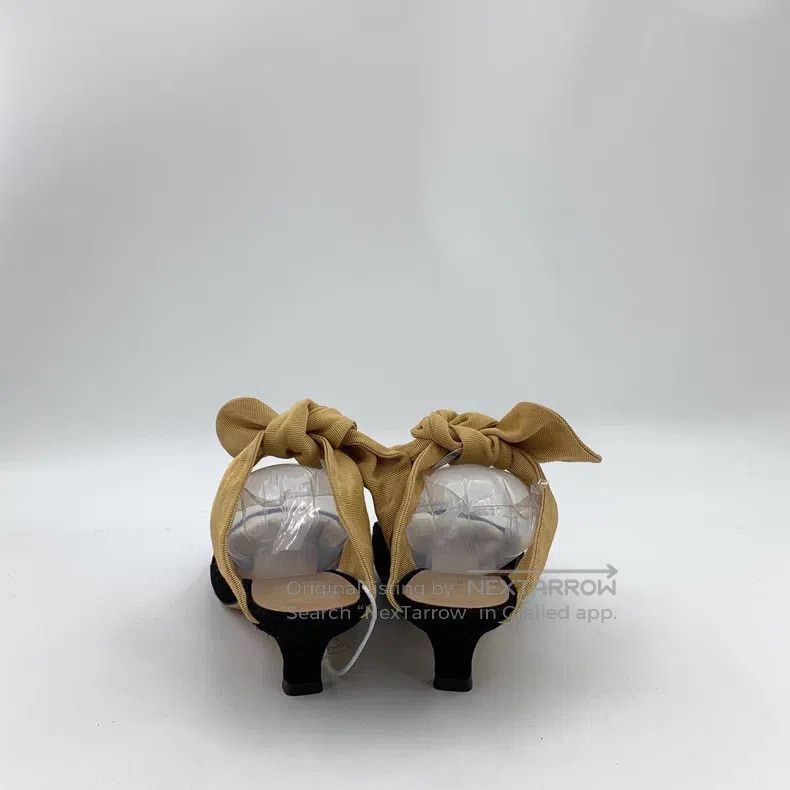 The Row The Row Black Pointed Toe Tie Bow Thin Heel Mules Size US 7.5 / IT 37.5 - 4 Thumbnail