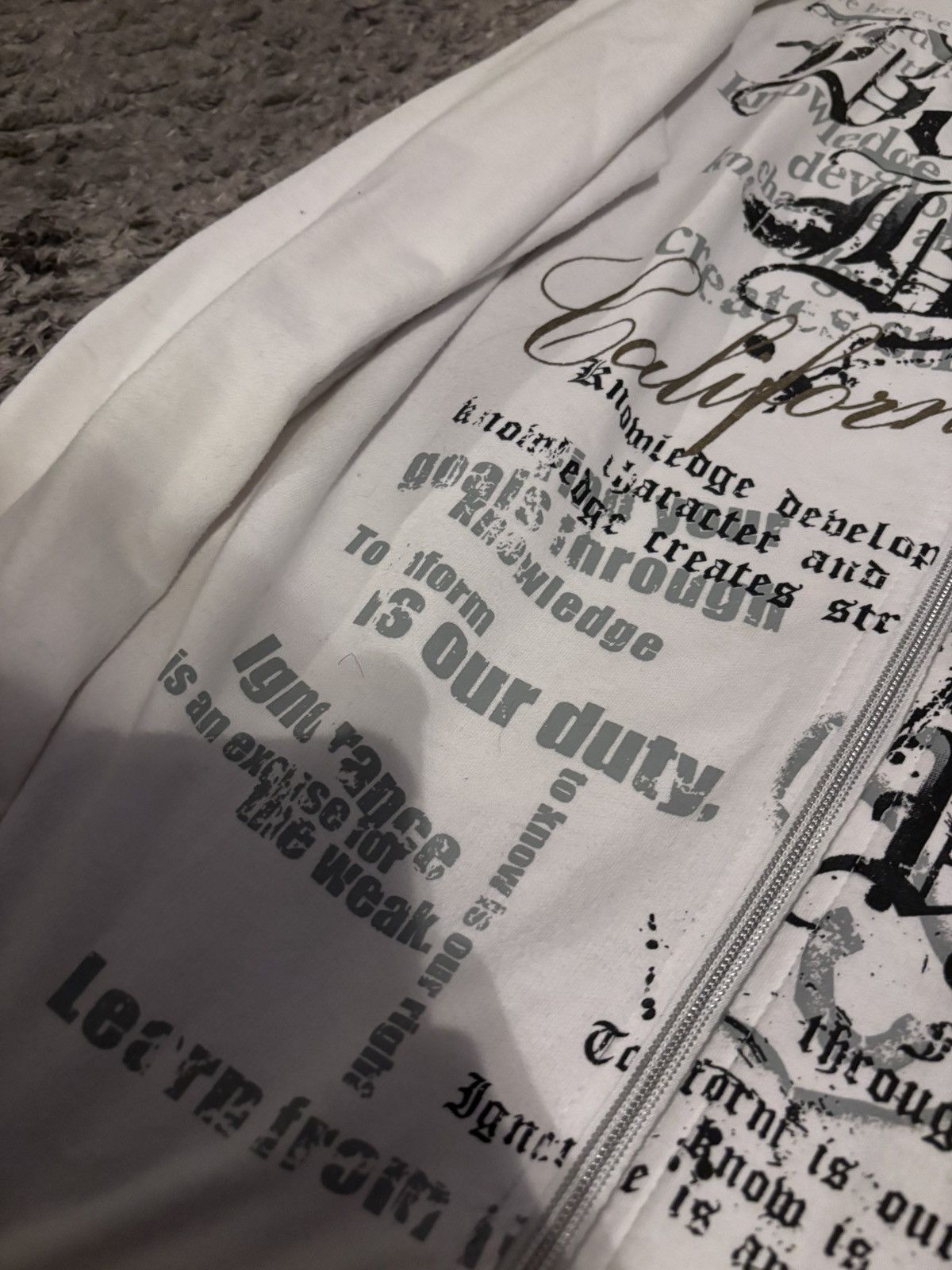 Tornado Mart White JapaneseBrand Double Zip Poem Zipup Size US S / EU 44-46 / 1 - 3 Thumbnail