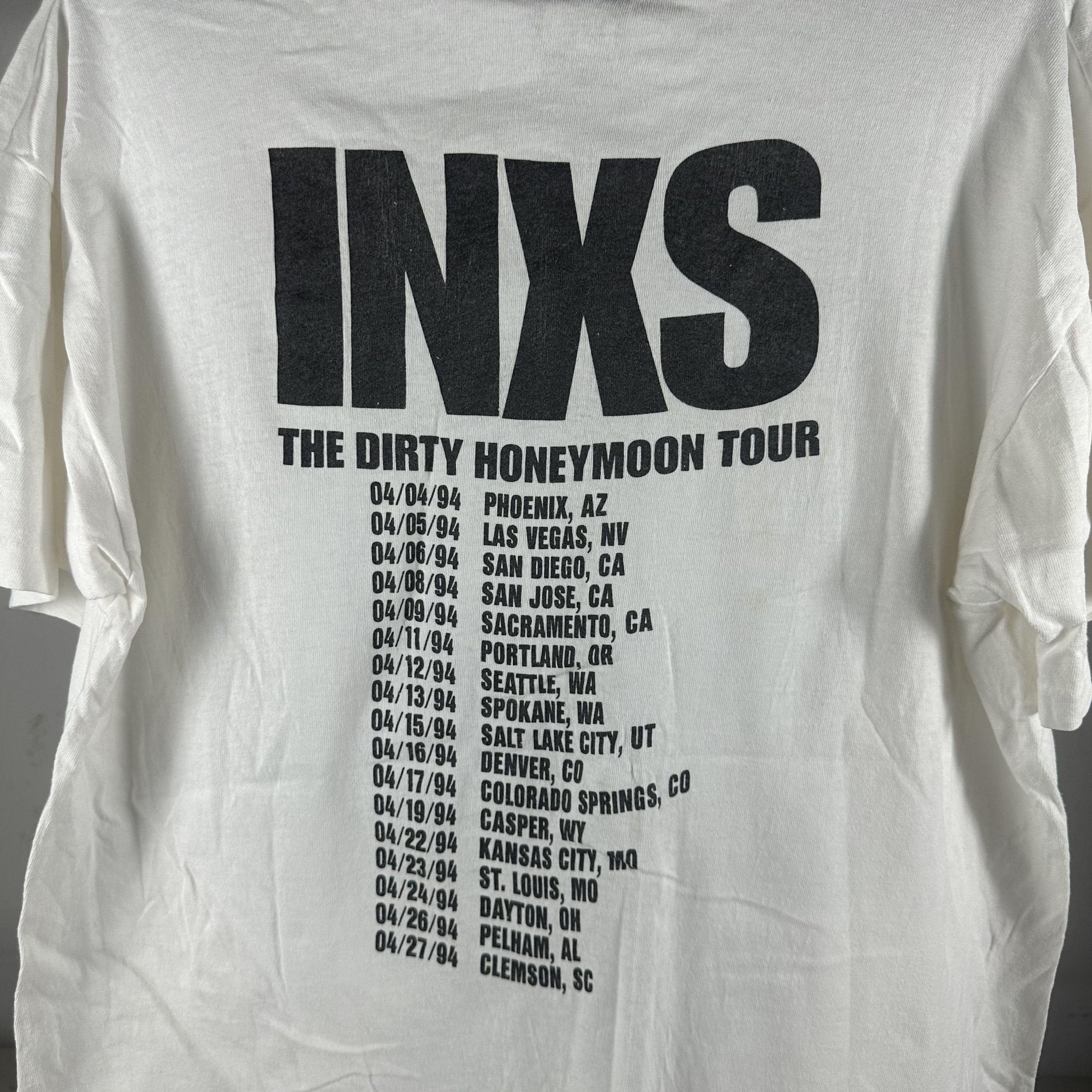 Vintage ​​​Vintage 1994 INXS The Dirty Honeymoon Tour T-shirt Size US XL / EU 56 / 4 - 4 Thumbnail