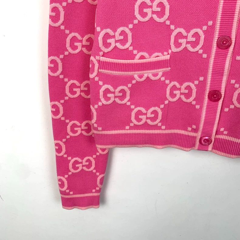 Gucci Gucci 24 styles of pink logo jacquard full-print cotton kni Size US XS / EU 42 / 0 - 4 Thumbnail