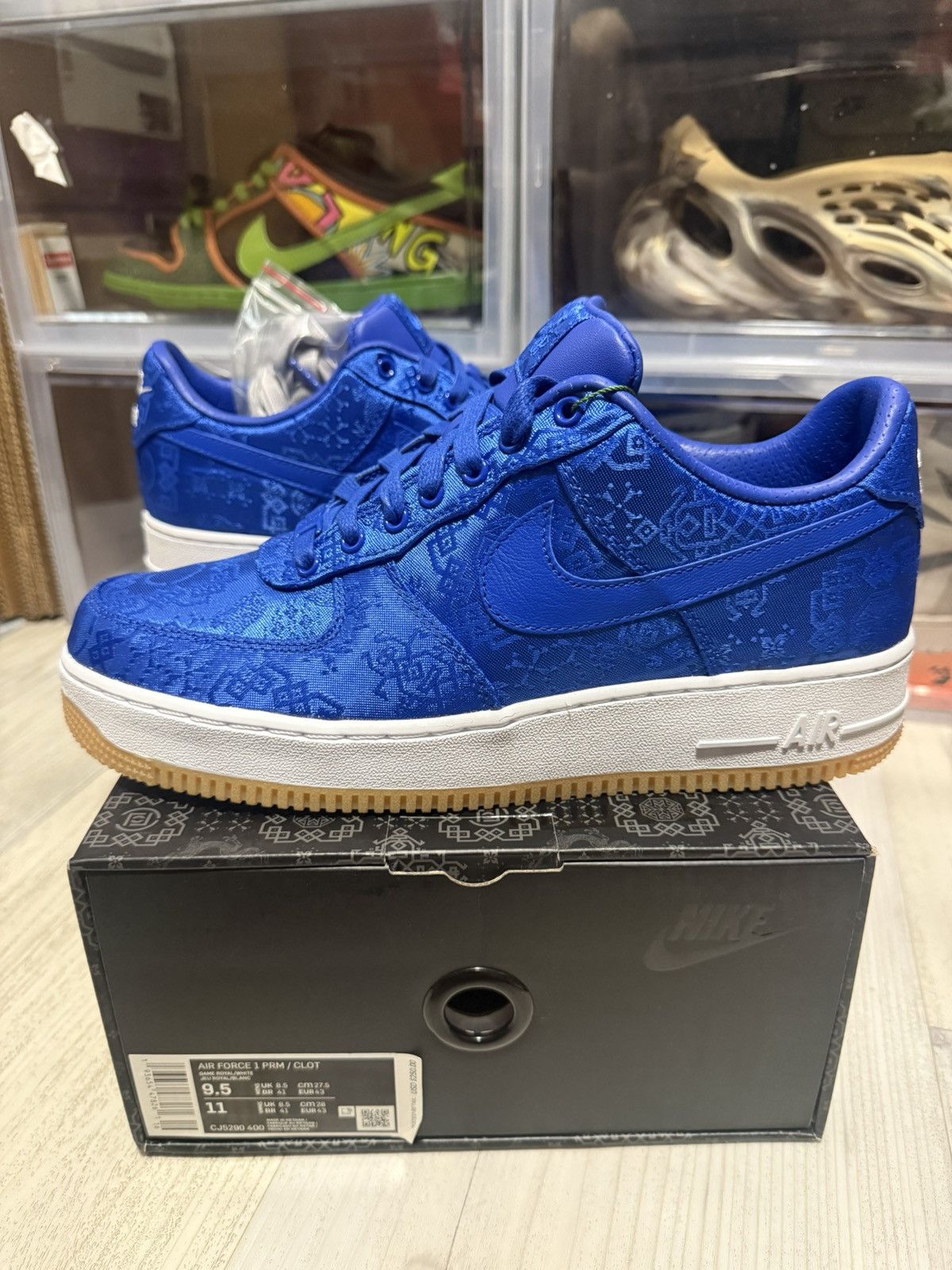 CLOT × Nike Nike Air Force 1 Low PRM Clot Blue Silk Size US 9.5 / EU 42-43 - 1 Thumbnail