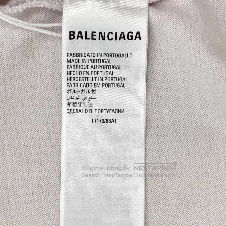 Balenciaga Balenciaga Light Pink Logo Letter Printed Cotton Crew Neck Size US S / EU 44-46 / 1 - 8 Thumbnail