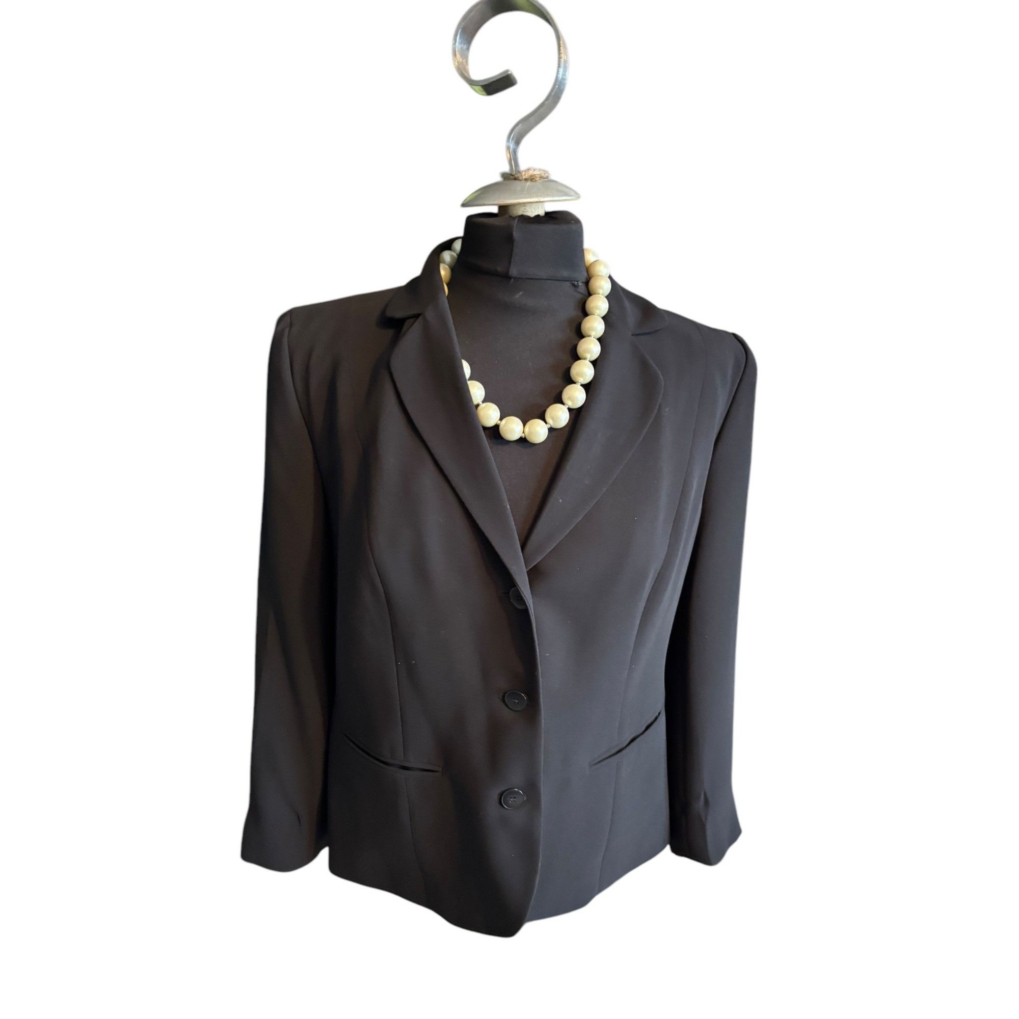 Loft Ann Taylor Loft Womens Black Blazer Size 10 Polyester Lined Size L / US 10 / IT 46 - 5 Thumbnail