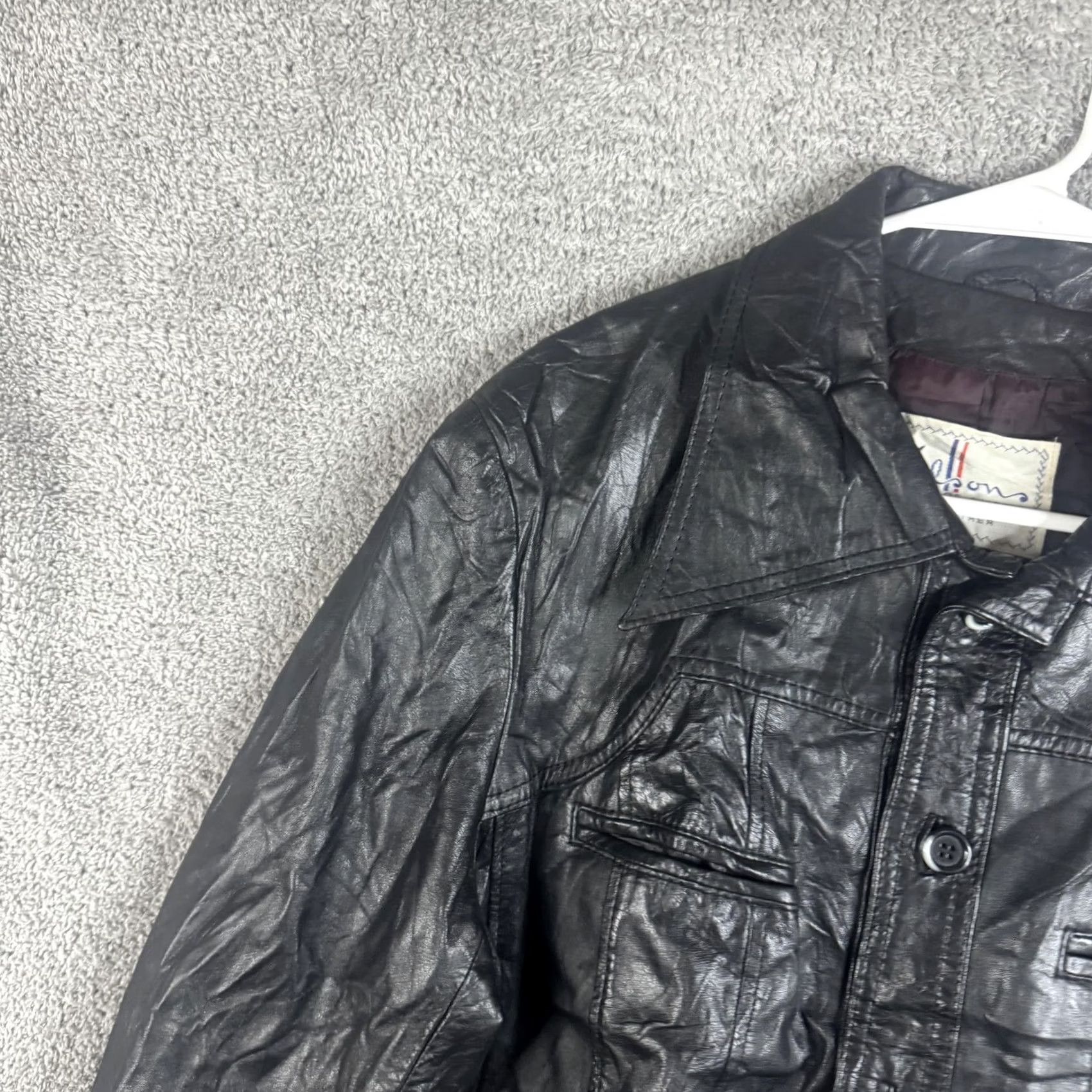House of CB VINTAGE Wilson's House Of Suede And Leather Jacket Womens Medium Black Button Jacket Size M / US 6-8 / IT 42-44 - 5 Thumbnail