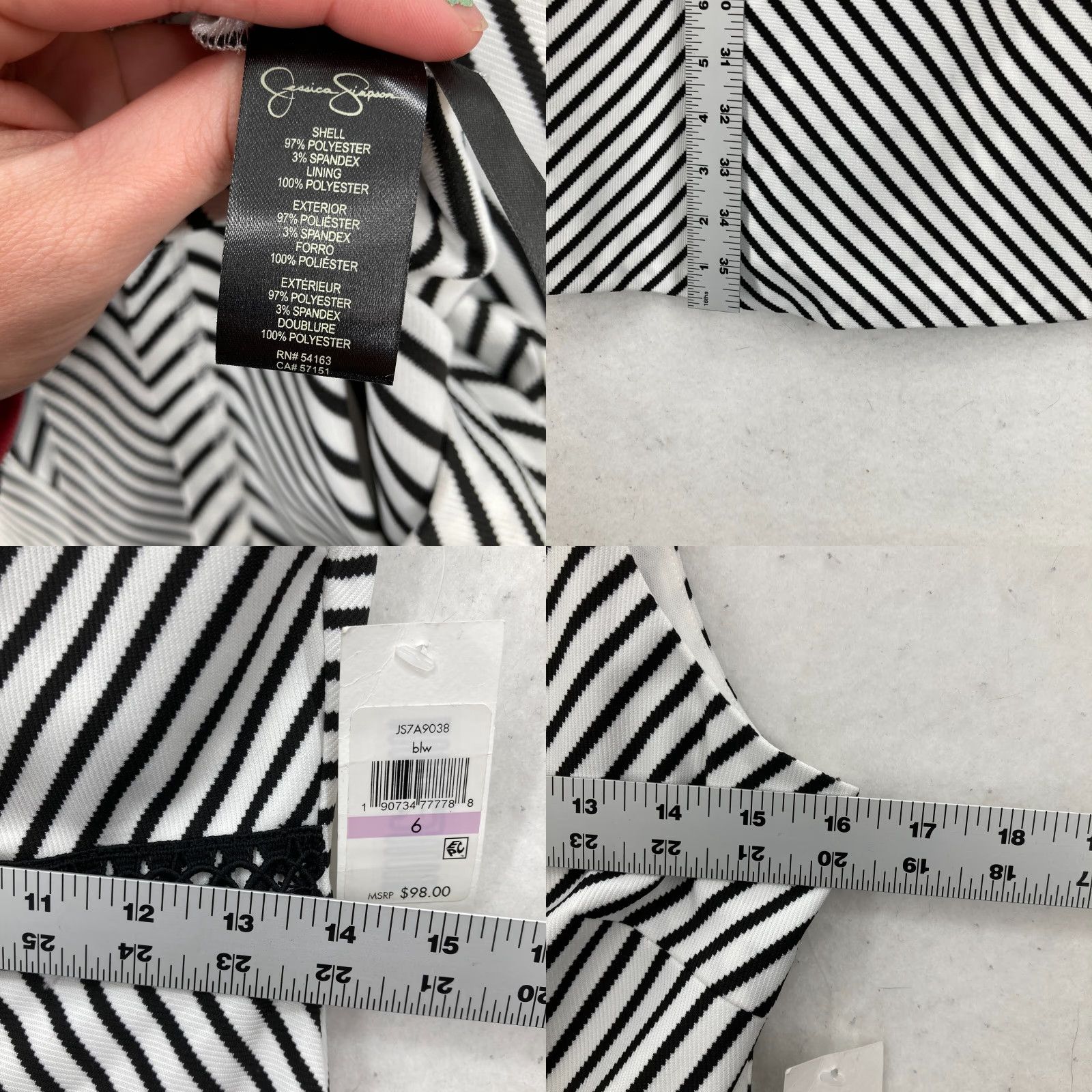 Jessica Simpson Jessica Simpson Fit & Flare Dress Size 6 Striped Sleeveless NWT Feminine White Midi Dress Women Size M / US 6-8 / IT 42-44 - 8 Thumbnail