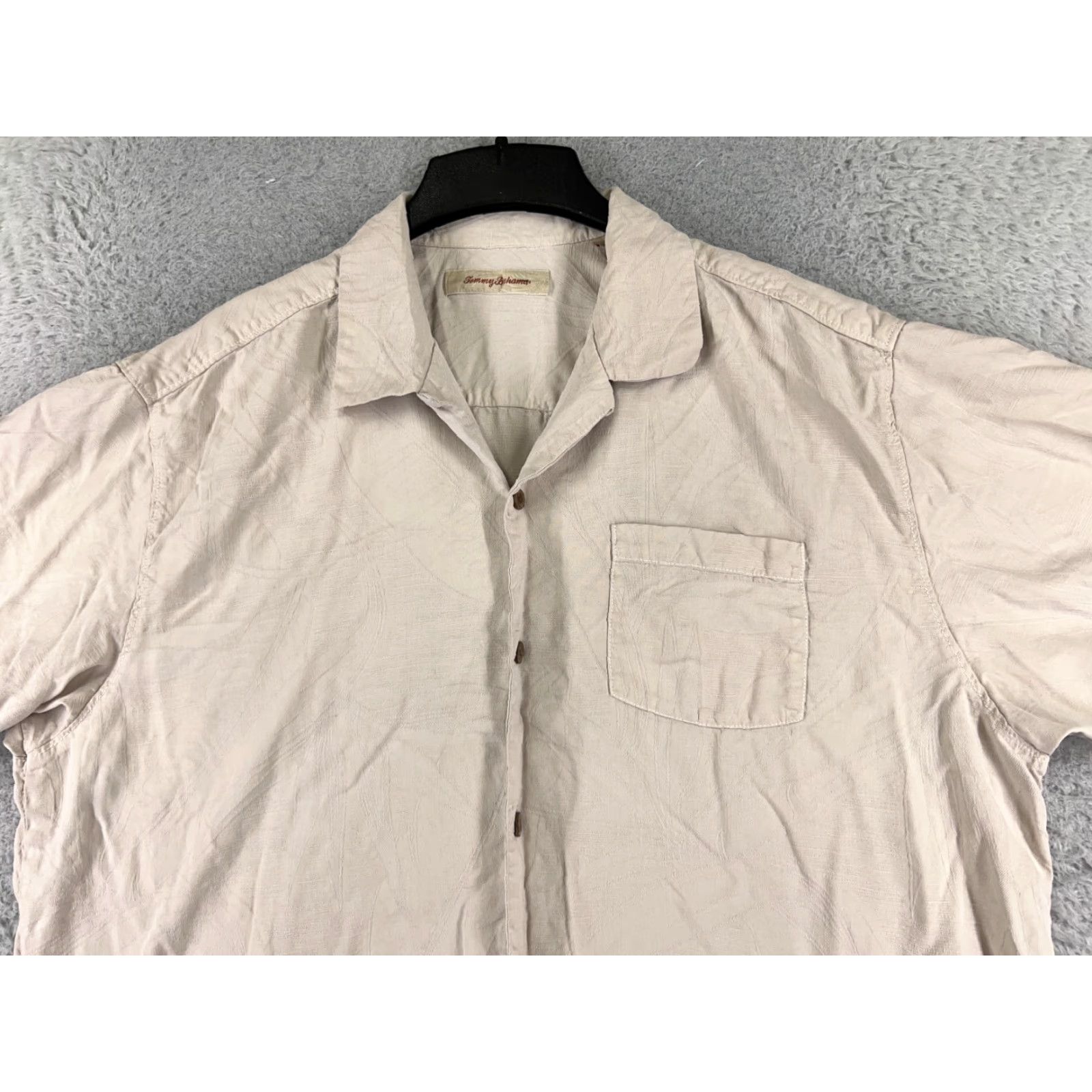 Tommy Bahama Tommy Bahama Shirt Men XL Beige Floral 100% Silk Button Up Camp Aloha Beach Vacation Resort Shirt Mens Silk Button-Up Size US XL / EU 56 / 4 - 4 Thumbnail