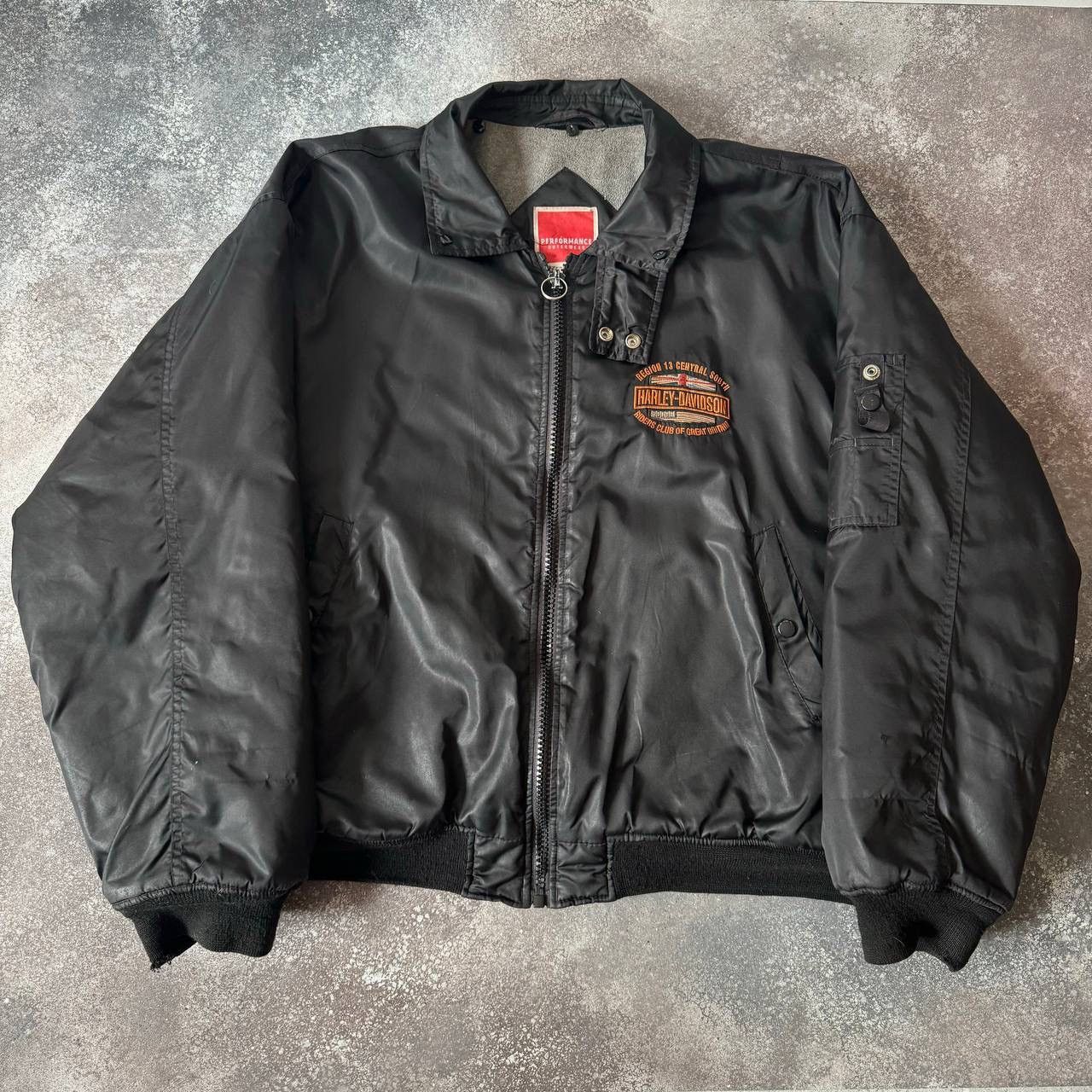 image of Harley Davidson Vintage Ma-1 Jacket in Black, Men's (Size XL)