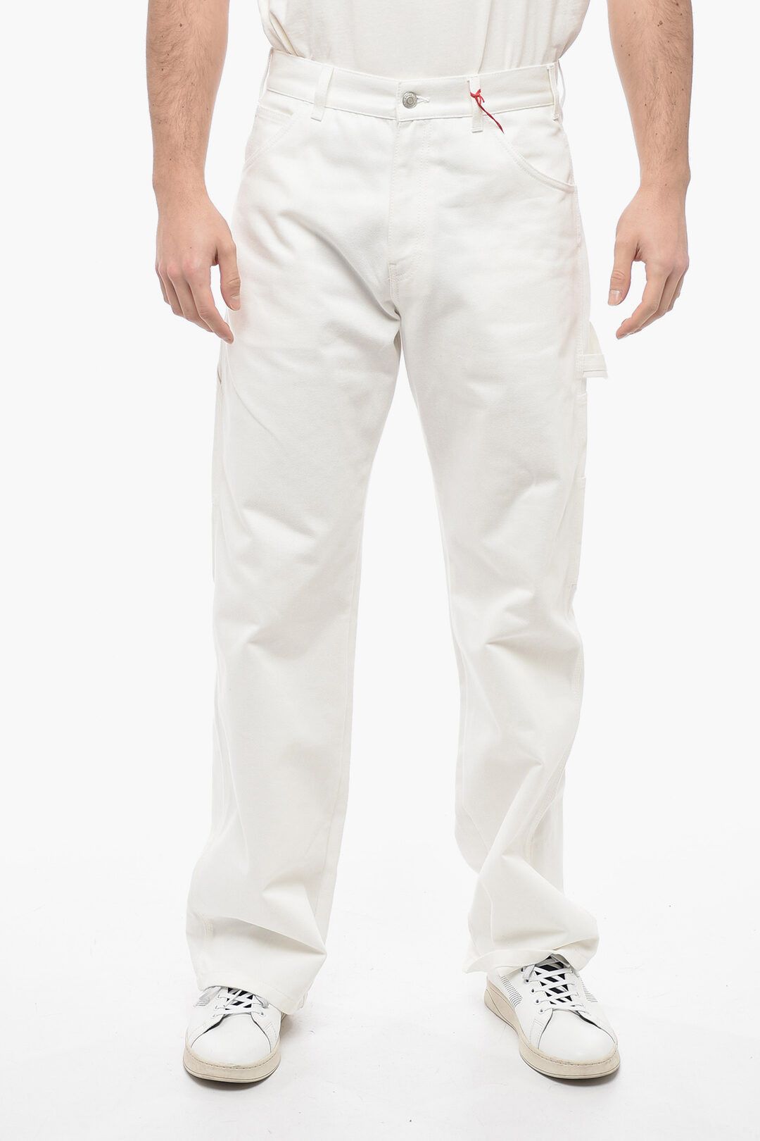 image of Alexander Mcqueen Og1Mm0423 Straight Fit Cotton Denim In White, Men's (Size 36)