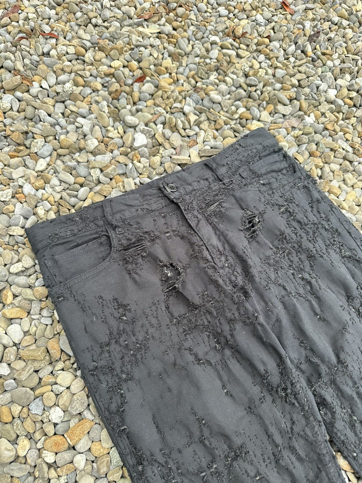 Ann Demeulemeester Ann Demeulemeester Distressed Black Slim Cut Denim Size US 32 / EU 48 - 3 Thumbnail