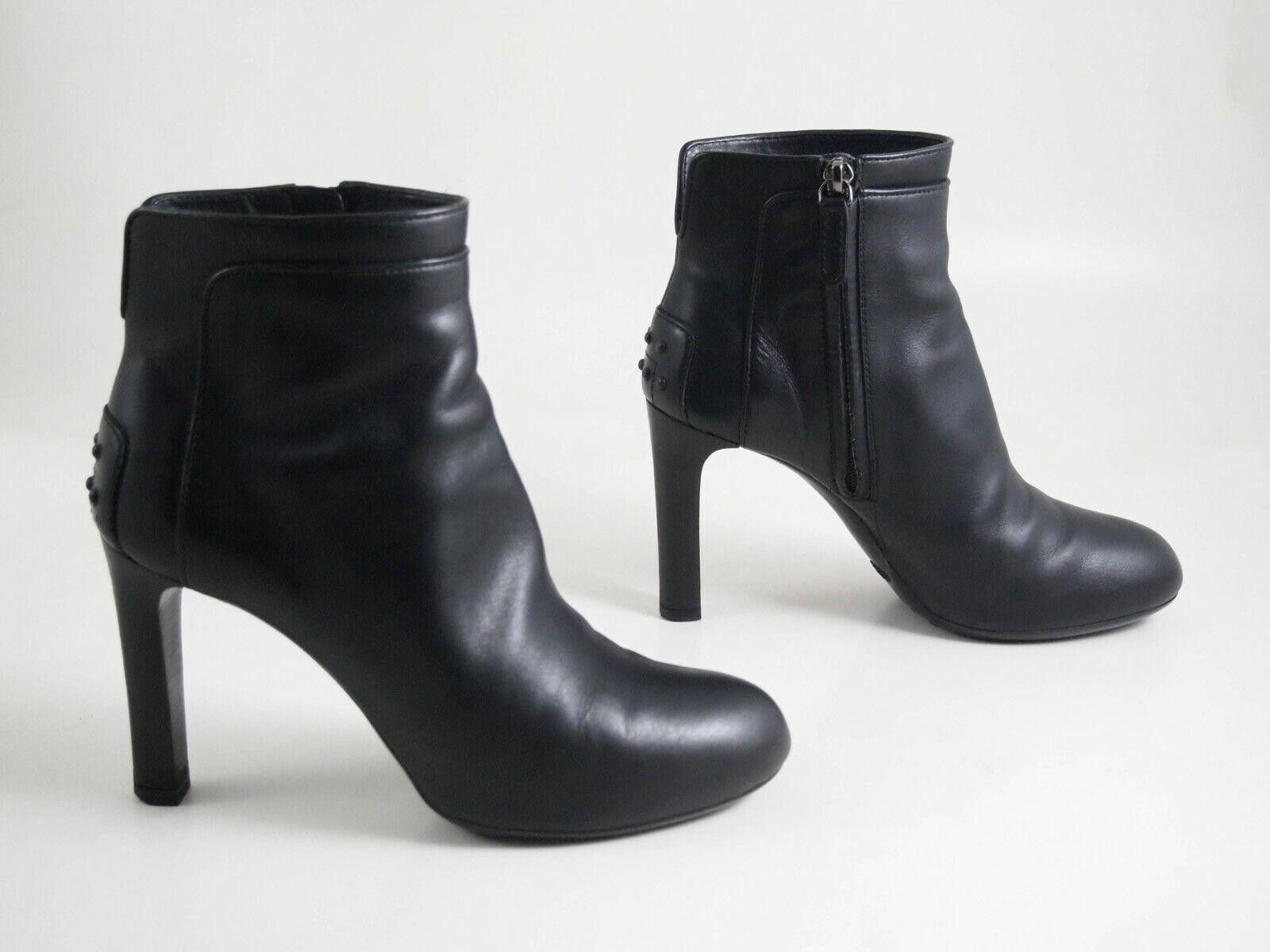 Tod's Tod's High Heel Booties Black Leather Womens US 6 EU 36 Size US 6 / IT 36 - 4 Thumbnail