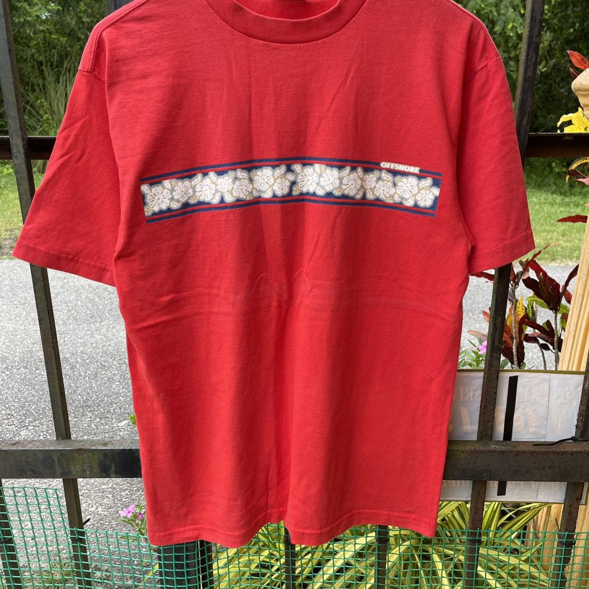 Vintage 🔥Vintage 90s Off Shore Hawaiian Motive Flower Surfing Tee Size US M / EU 48-50 / 2 - 5 Thumbnail