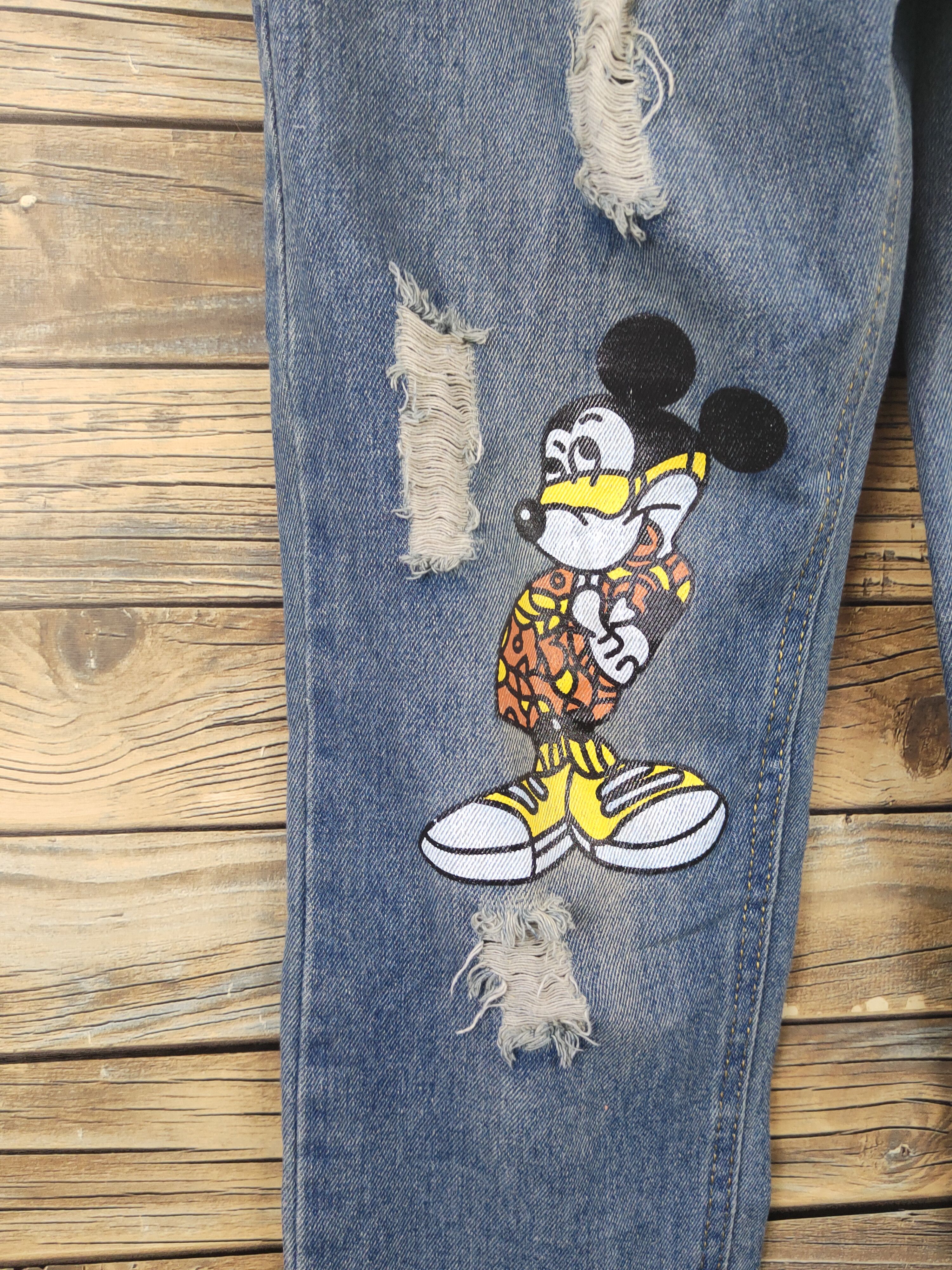 Japanese Brand × Vintage Vintage Japanese Brand Blue Denim Mickey Mouse Jumpsuits Size 27" / US 4 / IT 40 - 6 Thumbnail