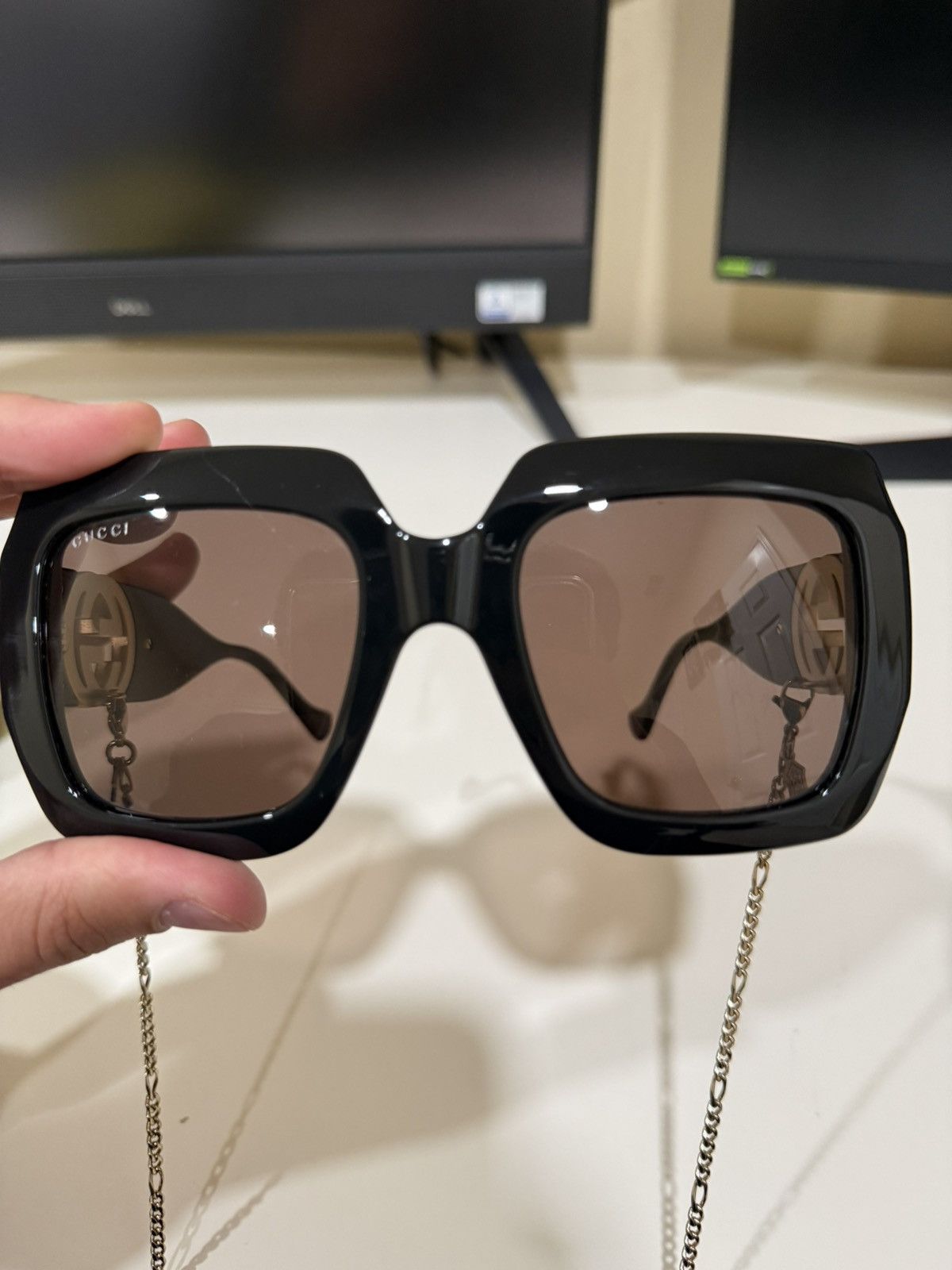 Gucci Gucci Chain Sunglasses Size ONE SIZE - 8 Thumbnail