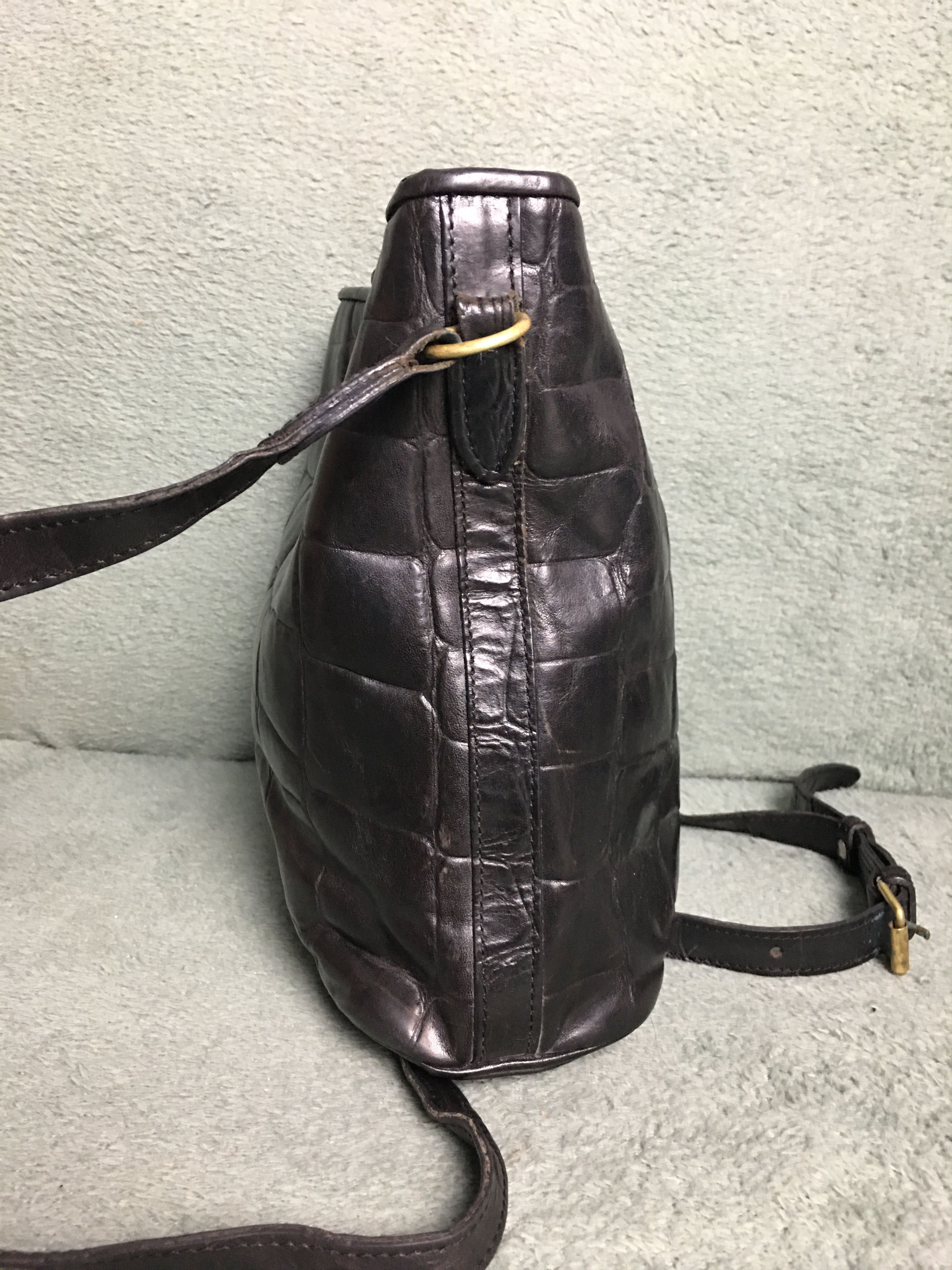Mulberry Mulberry Black Leather Croco Embossed Shoulder Bag Size ONE SIZE - 7 Thumbnail