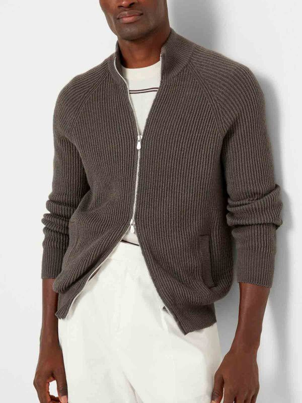 Brunello Cucinelli o1w1db10326 Cashmere Cardigan in Brown Size US M / EU 48-50 / 2 - 5 Thumbnail