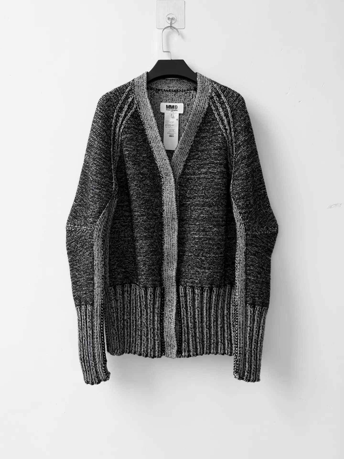 MM6 MM6 Margiela Y2K reflective silver thread cardigan Size S / US 4 / IT 40 - 1 Thumbnail