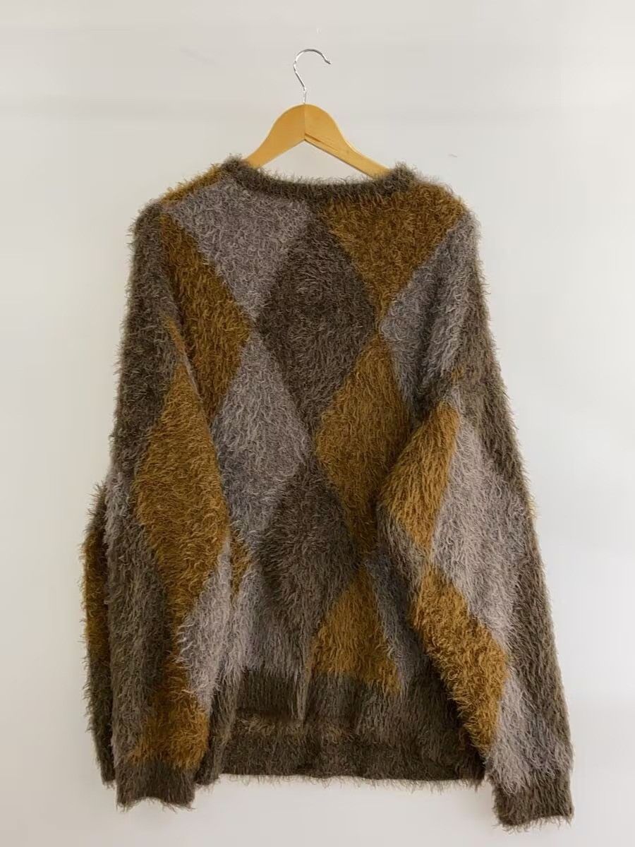 Number (N)ine 🔥 Number Nine FEATHERY YARN ARGYLE KNIT PULLOVER SWEATER Size US XL / EU 56 / 4 - 2 Thumbnail