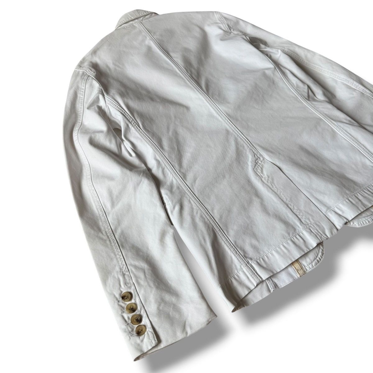 Dolce & Gabbana Dolce & Gabbana White Cotton Single Breast Coat Size 46S - 8 Thumbnail