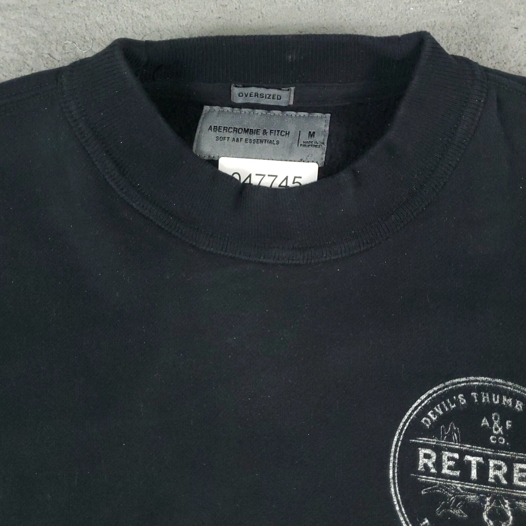 Abercrombie & Fitch Abercrombie & Fitch Sweater Mens Medium Black Long Sleeve Pullover Crew Neck Cotton Blend Size US M / EU 48-50 / 2 - 2 Thumbnail