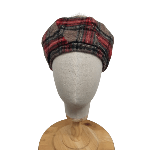 Japanese Brand 💮 Japanese brand malisa patchwork checked wool beret Size ONE SIZE - 1 Thumbnail