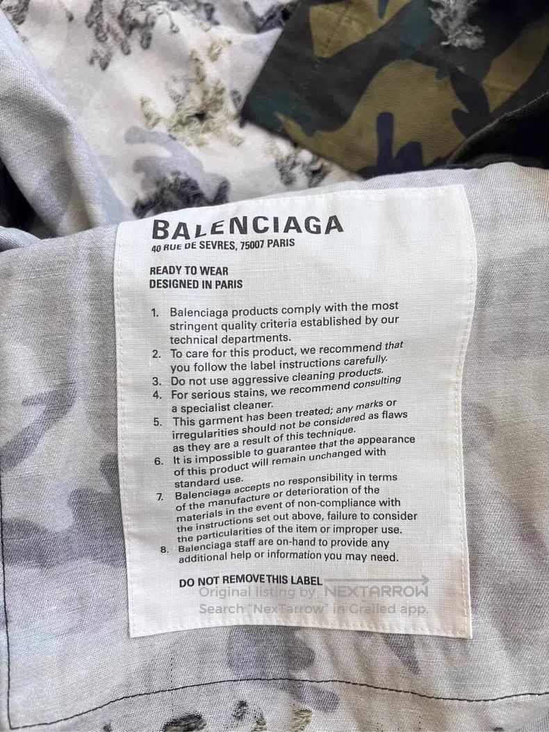 Balenciaga Balenciaga Camouflage Destroyed Distressed Jacket Size US XS / EU 42 / 0 - 6 Thumbnail