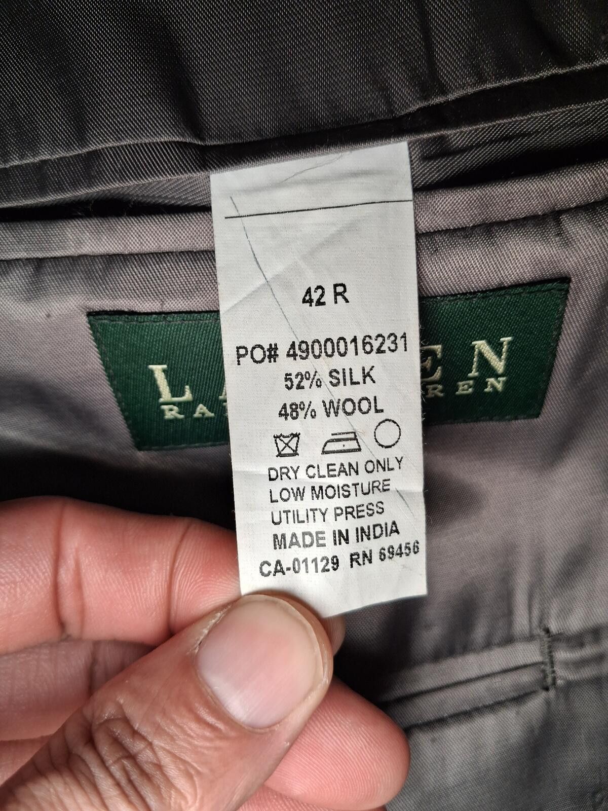 Polo Ralph Lauren Ralph Lauren Sport Coat Mens 42R Gray Houndstooth Silk Wool Size 42R - 3 Thumbnail