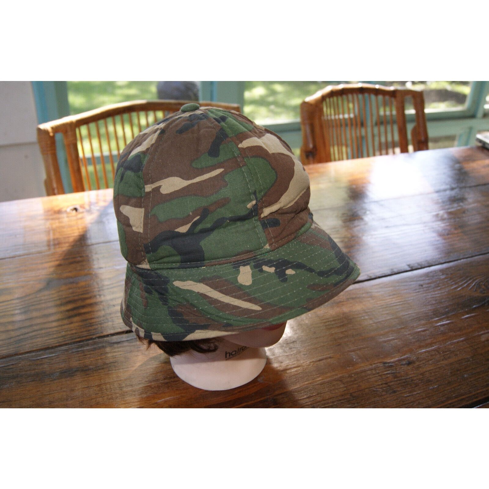 Other VTG Woodland Camouflage Bucket Hat Adult Cap Foam Ear Flap M Size ONE SIZE - 2 Thumbnail