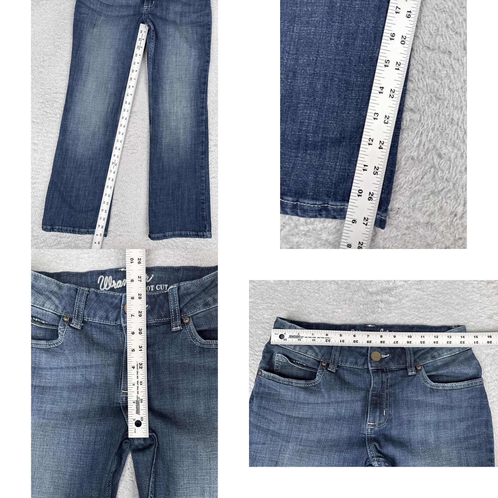 Wrangler Wrangler Jeans Bootcut Juniors 7X30 Blue Medium Wash Low Rise Stretch 28x28 Regular Women Retro Cowboy 5-Pocket Embroidered Denim Pants Size 28" / US 6 / IT 42 - 8 Thumbnail