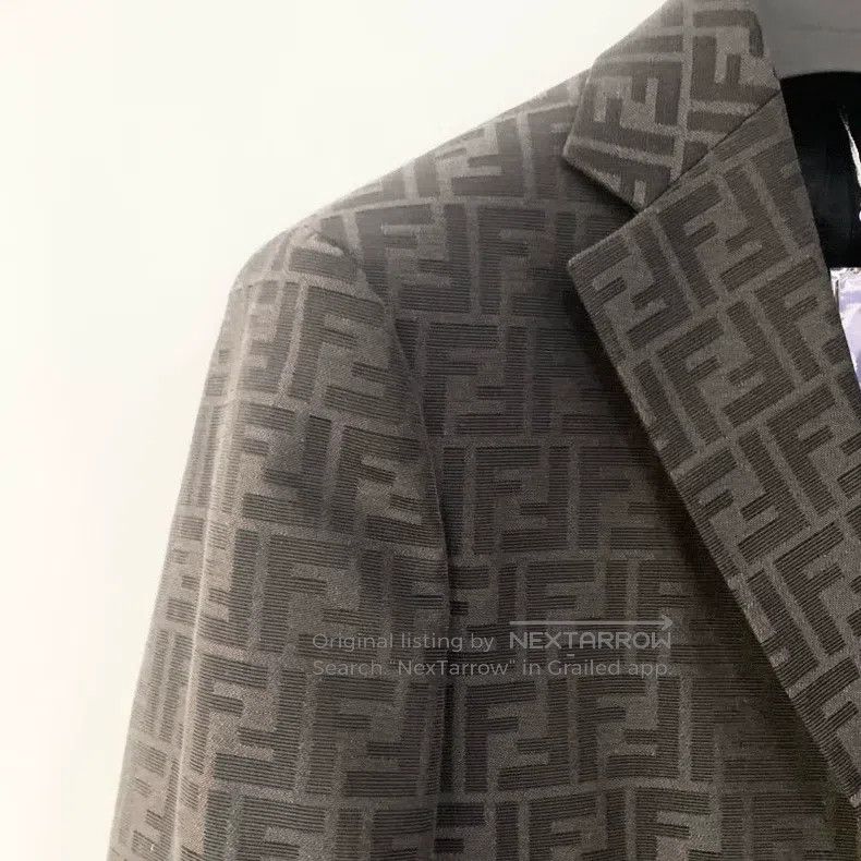 Other Fendi Monogram Logo Embossed Suit Jacket Size 46L - 5 Thumbnail