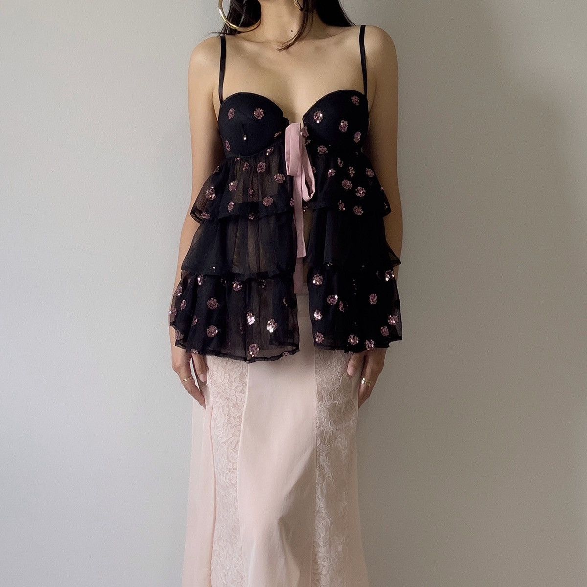 Victoria's Secret So Cute VS Black Mesh camisole (36B/34C) Size ONE SIZE - 1 Thumbnail