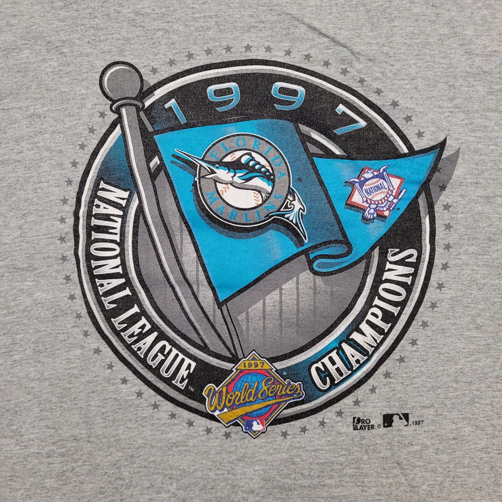 Pro Player VTG 1997 World Series Miami Marlins T-Shirt Tag XL (Fits L) Size US XL / EU 56 / 4 - 3 Thumbnail