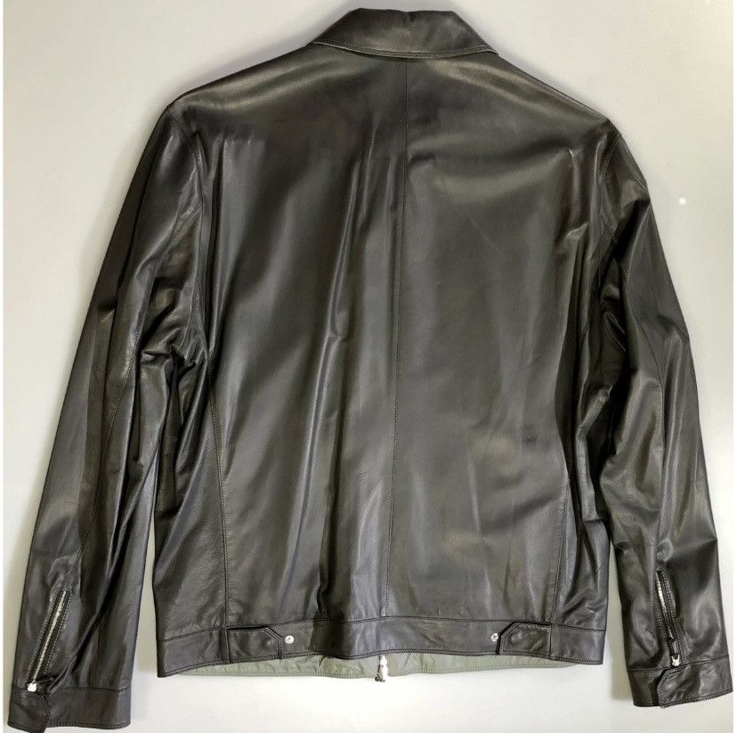 Ermenegildo Zegna Zegna 🇮🇹 Black Lambskin Gray Techno Reversible bomber XXL NWT Size US XXL / EU 58 / 5 - 3 Thumbnail
