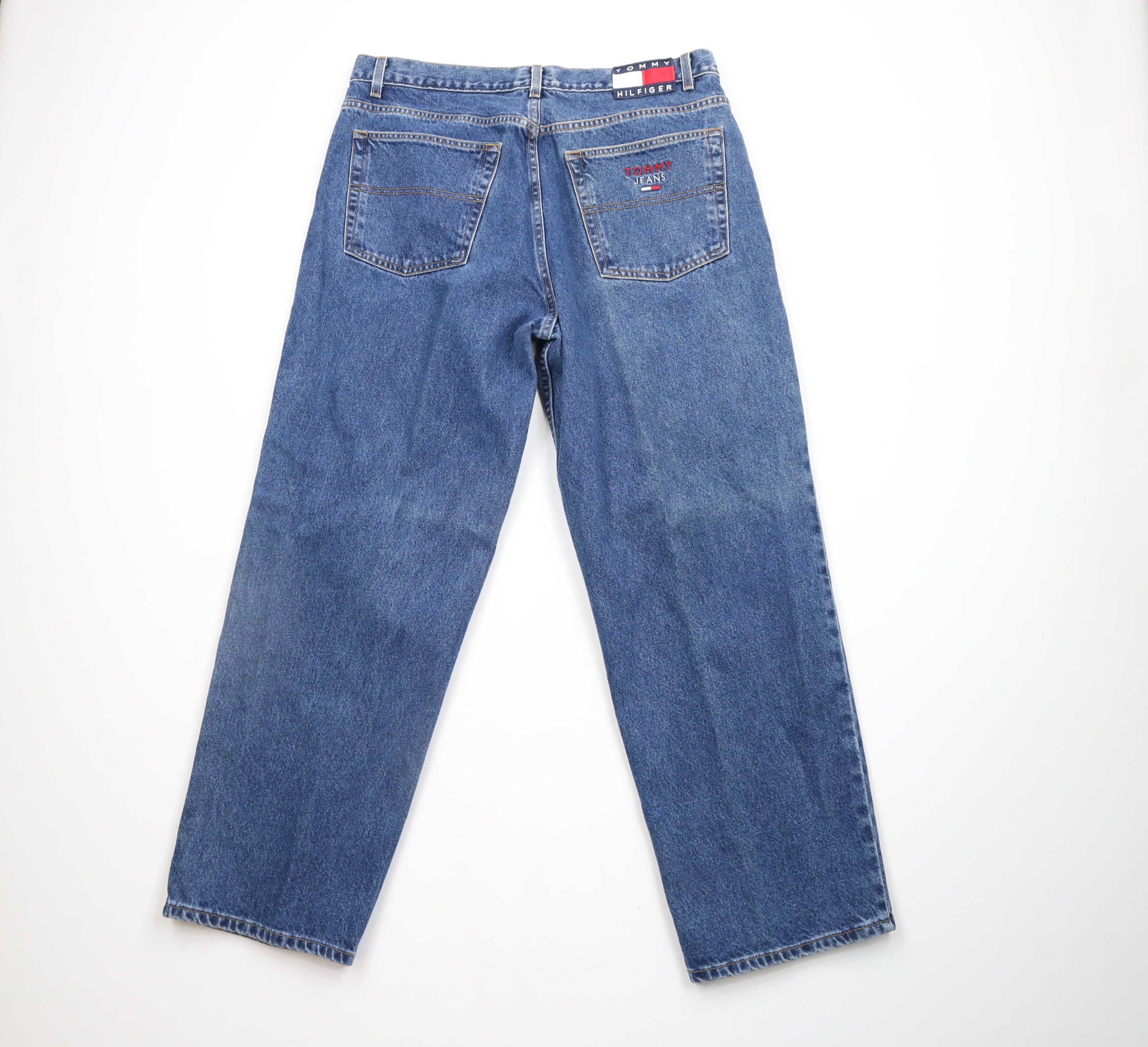 Tommy Hilfiger × Vintage Vintage 90s Tommy Hilfiger Faded Relaxed Fit Wide Leg Jeans Size US 38 / EU 54 - 10 Thumbnail