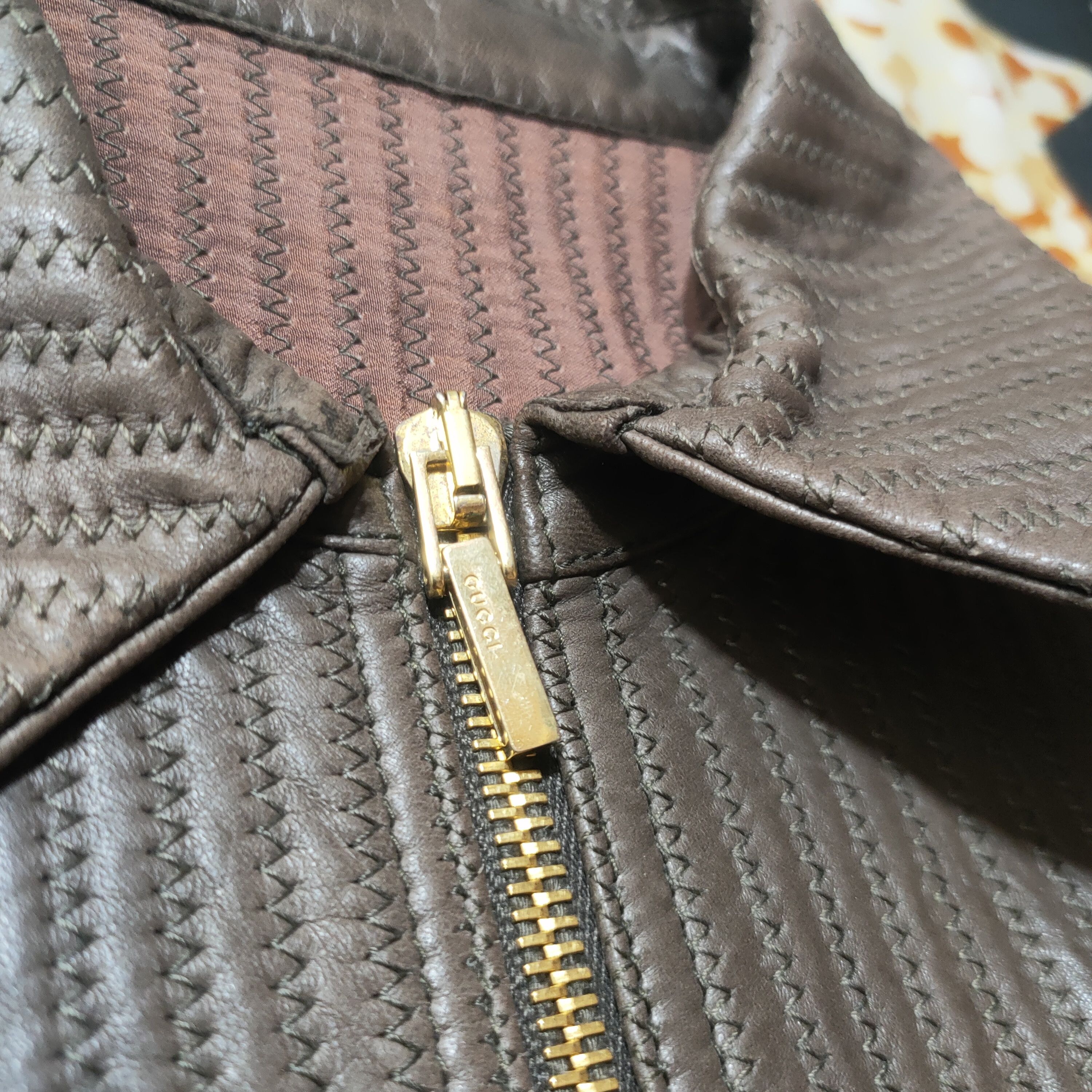 Gucci × Vintage Gucci Stitched Leather Jacket Size S / US 4 / IT 40 - 6 Thumbnail