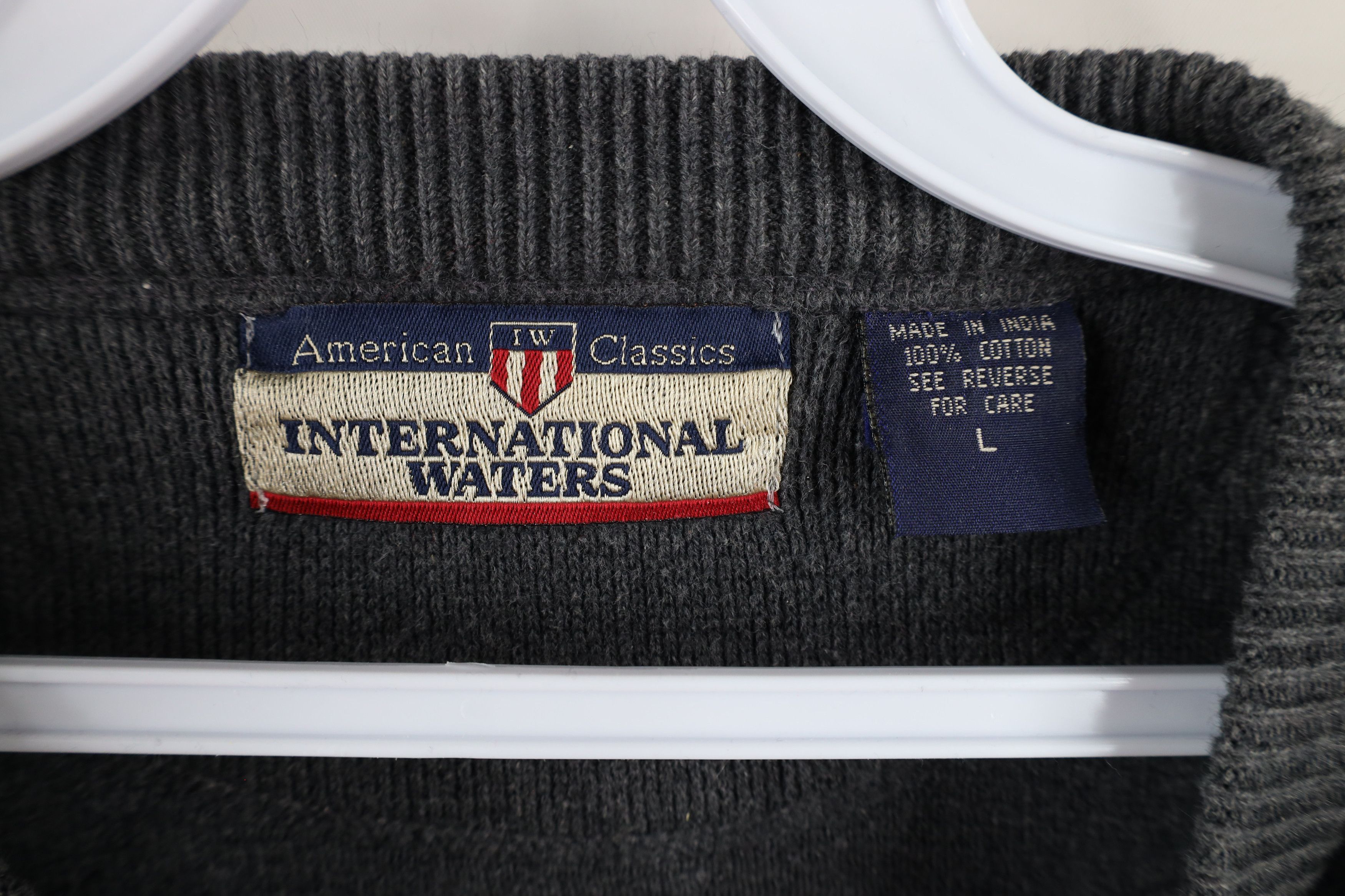 Vintage Vintage 90s Streetwear Distressed Cotton Knit Sweater Gray Size US L / EU 52-54 / 3 - 7 Thumbnail