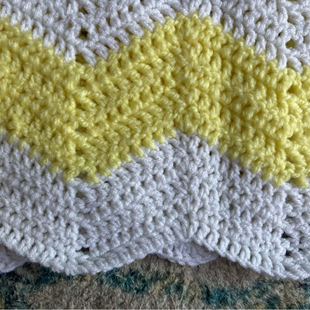 Designer Crochet Chevron Throw Blanket Size ONE SIZE - 2 Thumbnail