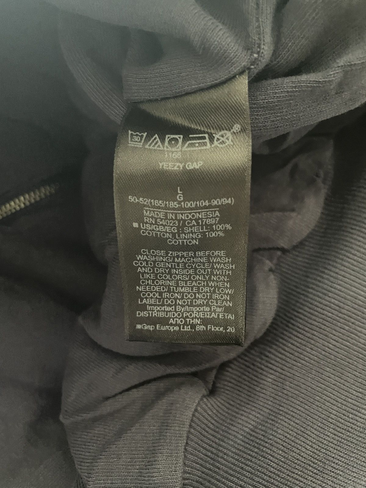 Gap × Kanye West × Yeezy Navy Yeezy Gap Zip Up Hoodie Sweatshirt Large (UNRELEASED) Size US L / EU 52-54 / 3 - 5 Thumbnail
