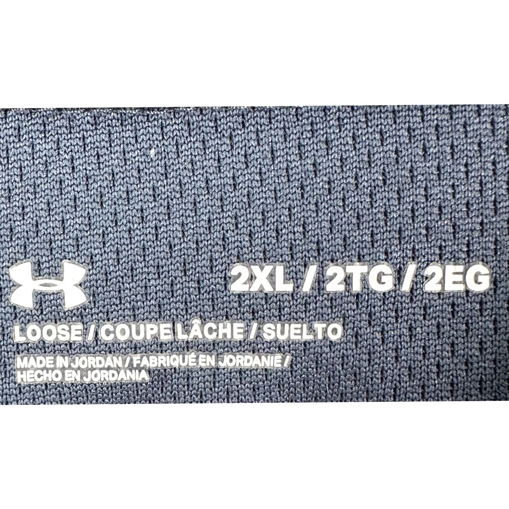Under Armour Under Armour Polo Shirt Golf Polo Mens 2XL Blue Striped Short Sleeve Logo Rugby Comfort Breathable Loose Fit Size US XXL / EU 58 / 5 - 4 Thumbnail