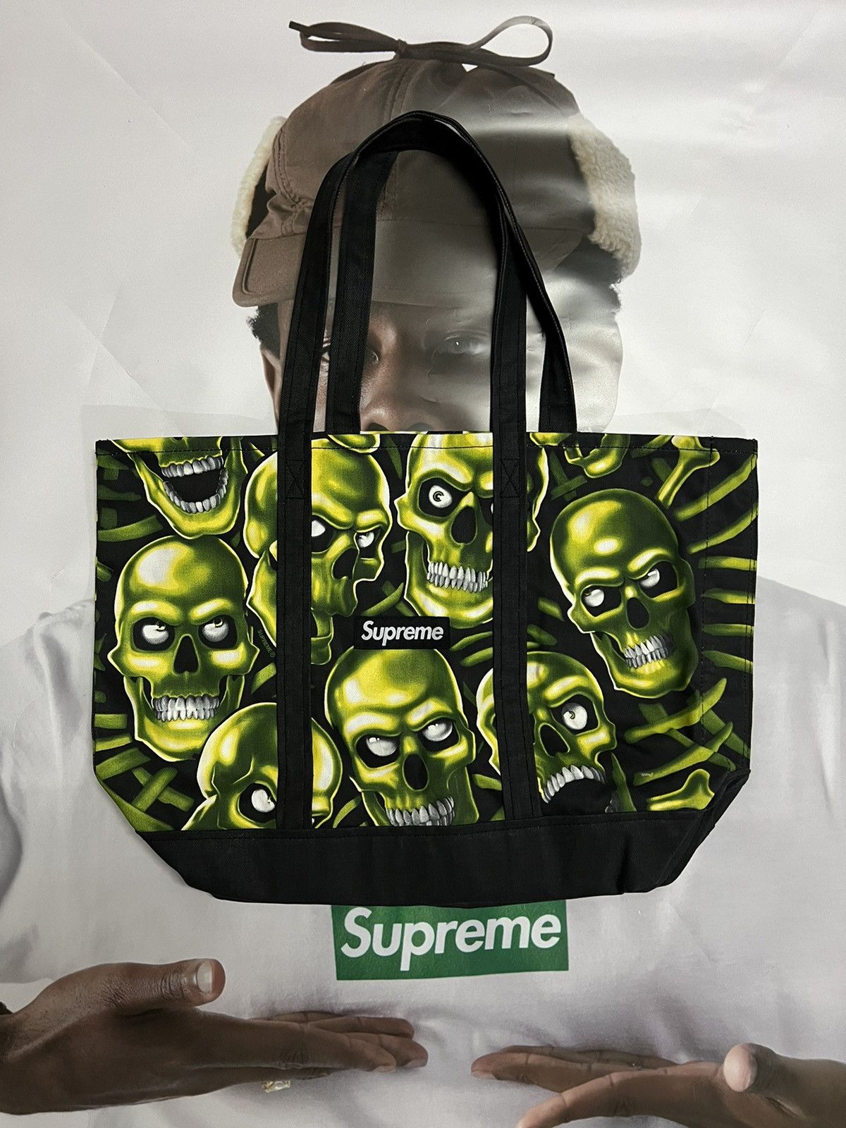 Supreme skull tote on sale