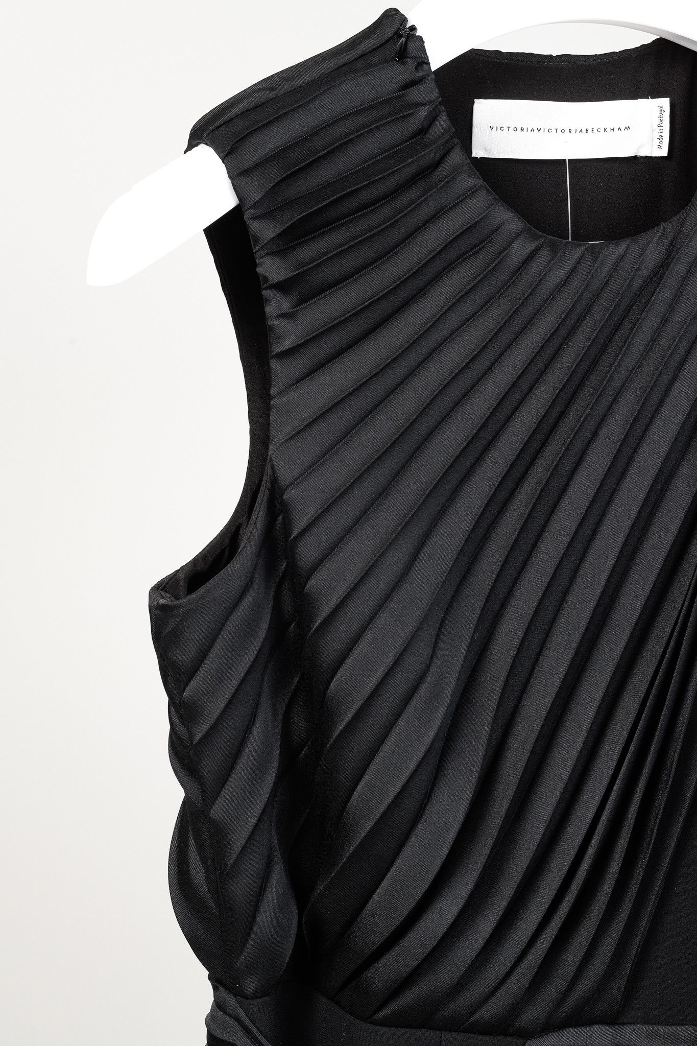 Victoria Beckham Victoria Victoria Beckham PS/19 Black Pleated Mini Dress Size L / US 10 / IT 46 - 4 Thumbnail