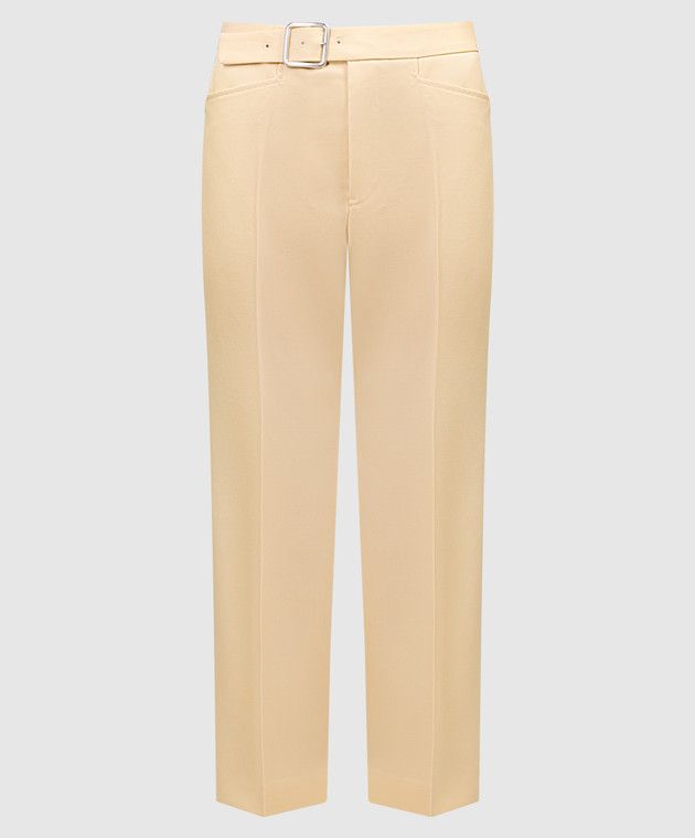 Jil Sander o1y1025 Casual Pant in Beige Size 27" / US 4 / IT 40 - 1 Thumbnail