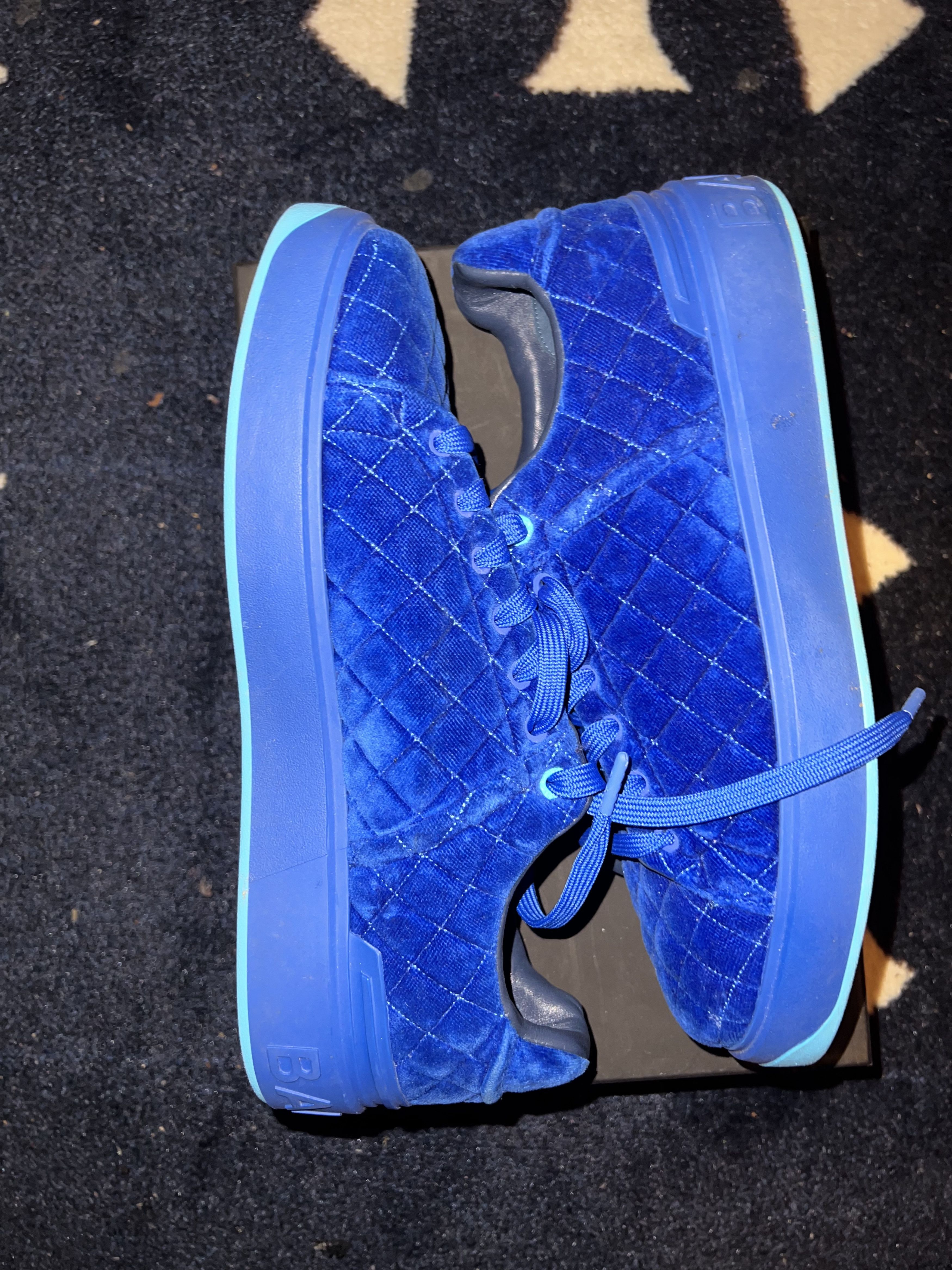 Balmain Balmain quilted velvet low top sneaker Size US 11 / EU 44 - 3 Thumbnail