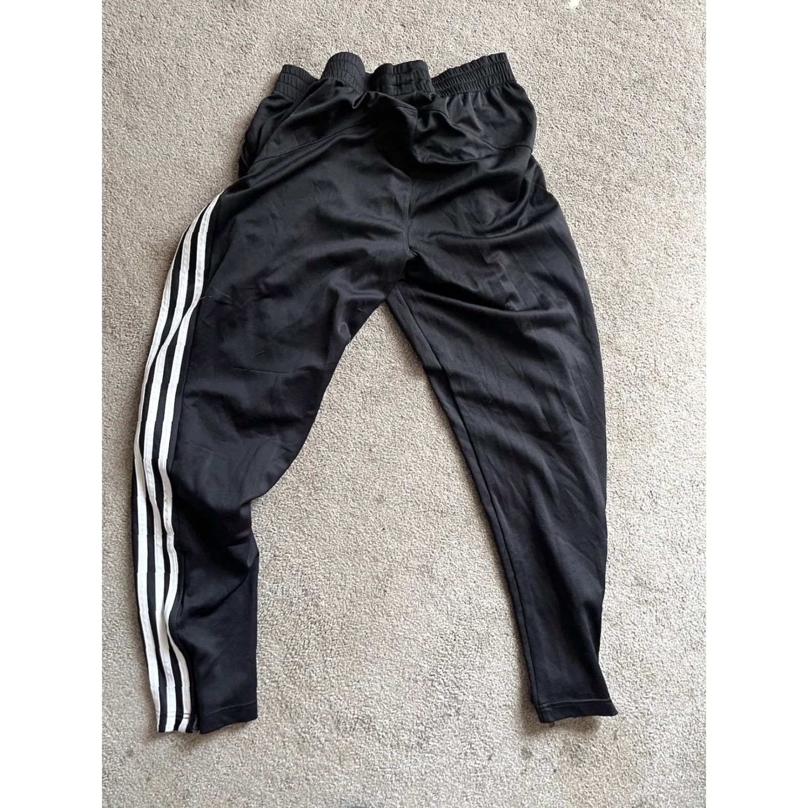 Adidas adidas Sweatpants Pants Mens L Black Stretch Ankle Zip Drawstring Pockets Regular City Outdoor Size US 33 - 3 Thumbnail