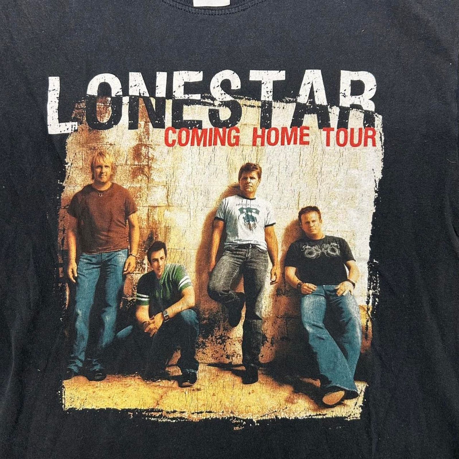 Gildan Y2K Black Lonestar band tee Size US M / EU 48-50 / 2 - 2 Thumbnail