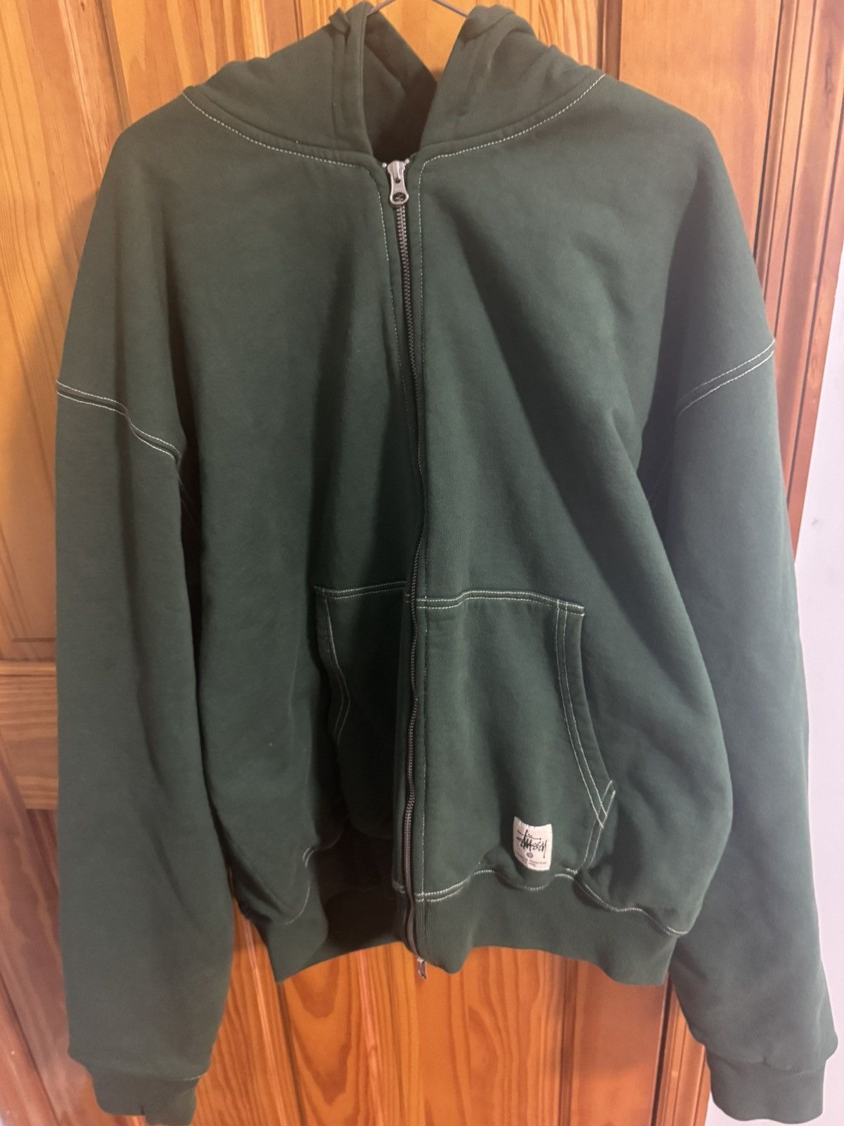 Stussy Oversized Contrast Stitch Zip Hoodie 