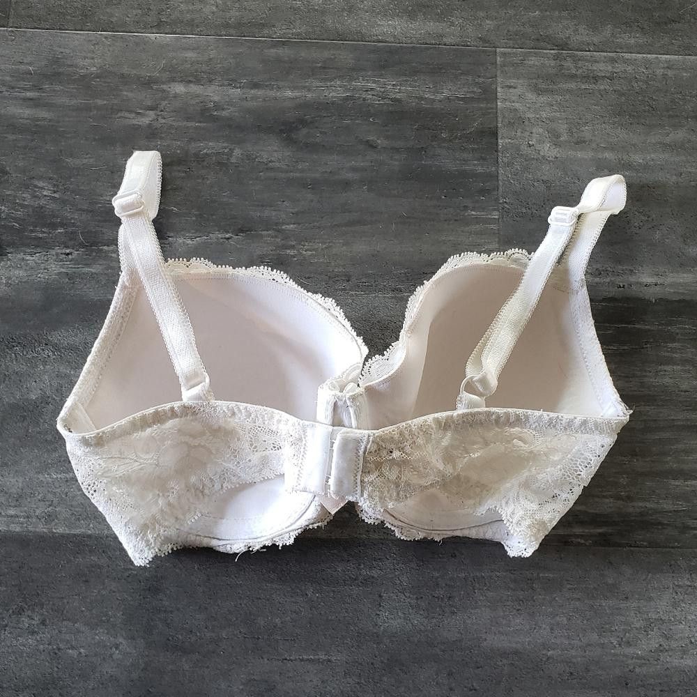 Designer White Classic Laced VS Demi Bustier Bra Size ONE SIZE - 2 Thumbnail